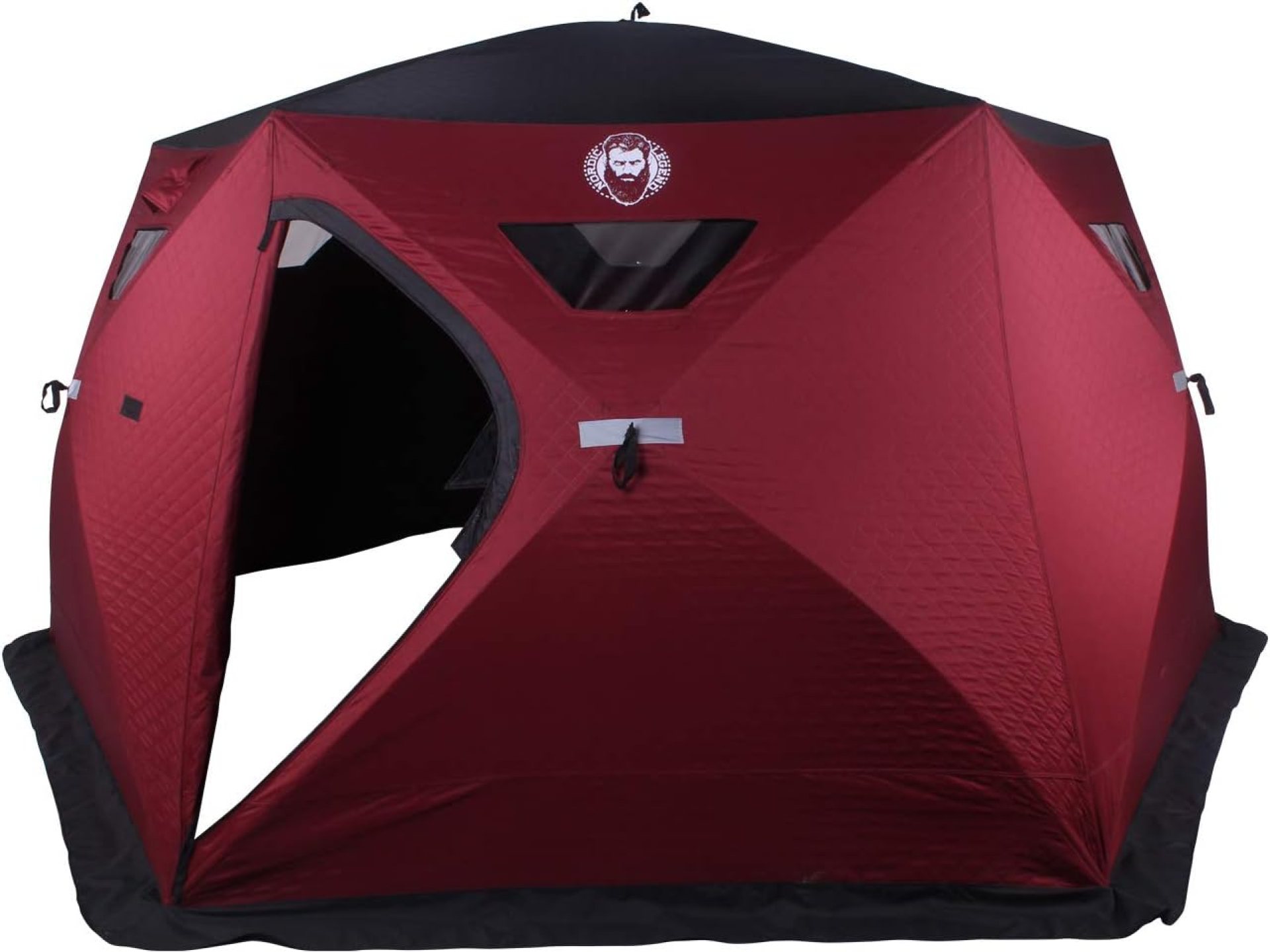 Hex-Hub 8 Man Portable Thermal Ice Shelter, 112 Square Feet of Fishable Area, Portable 8 Person Wide Bottom Insulated Ice Shelter Hex-Hub 8 Man Portable Thermal Ice Shelter, 112 Square Feet of Fishable Area, Portable 8 Person Wide Bottom Insulated Ice Shelter