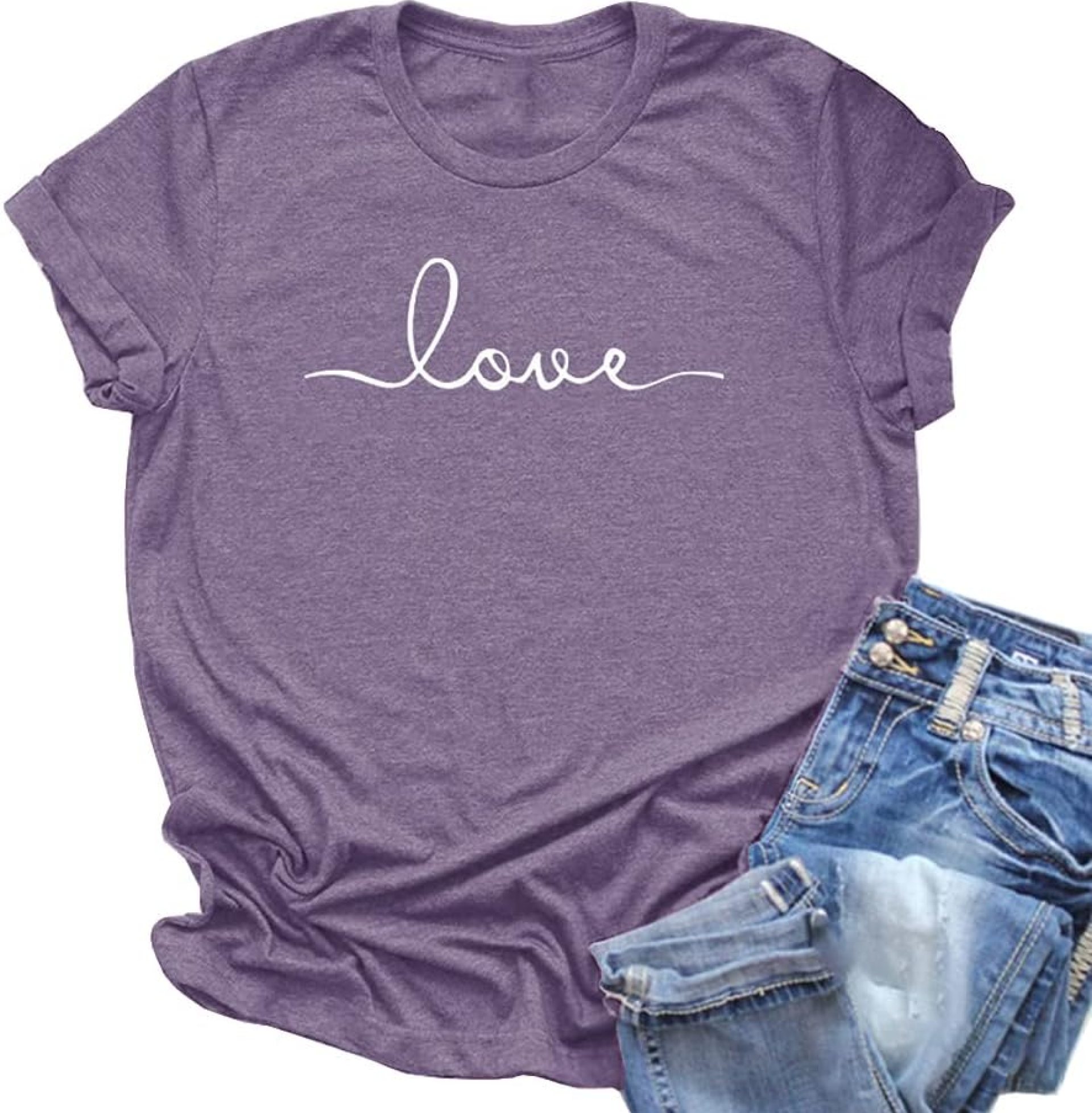 NIUBIA Women’s T-Shirt Graphic Tees Love Printed Casual Short Sleeve Tops Summer Loose Fitted Top NIUBIA Women’s T-Shirt Graphic Tees Love Printed Casual Short Sleeve Tops Summer Loose Fitted Top