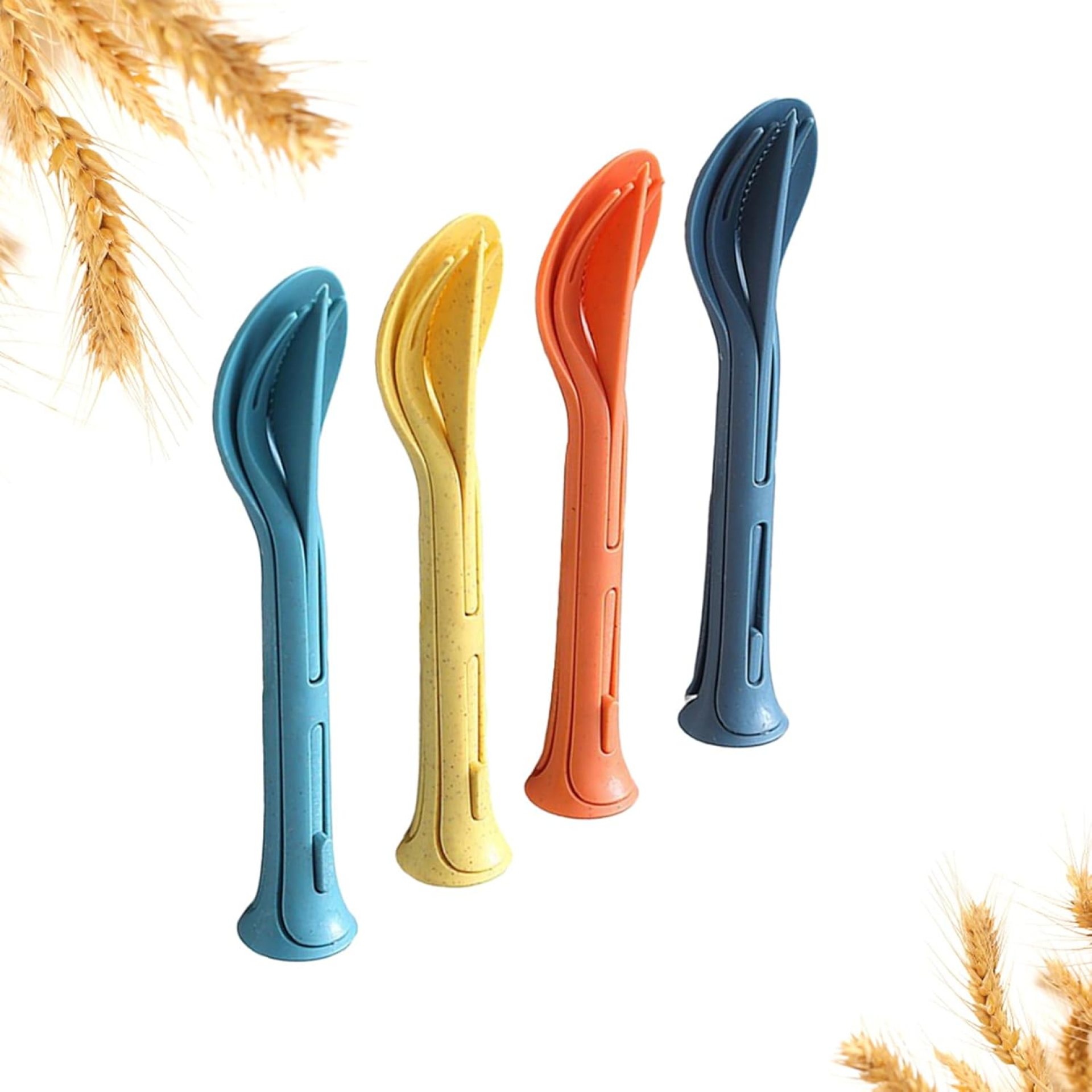 Compact Plastic Utensils Set, Reusable Plastic Silverware, Camping Utensils Set, 4 Sets Including Knife Fork Spoon, Portable Nesting Cutlery for Kids Utensils, Toddlers, Picnic, Camping Gear, Mess Kit Compact Plastic Utensils Set, Reusable Plastic Silverware, Camping Utensils Set, 4 Sets Including Knife Fork Spoon, Portable Nesting Cutlery for Kids Utensils, Toddlers, Picnic, Camping Gear, Mess Kit