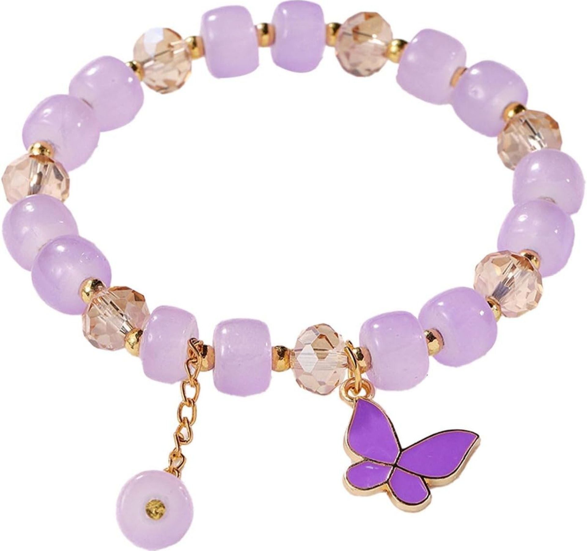 New 2025 Butterfly Crystal Glass Bracelet For Women Chinese Style Good Dainty Beads Bracelets Jewelry New 2025 Butterfly Crystal Glass Bracelet For Women Chinese Style Good Dainty Beads Bracelets Jewelry