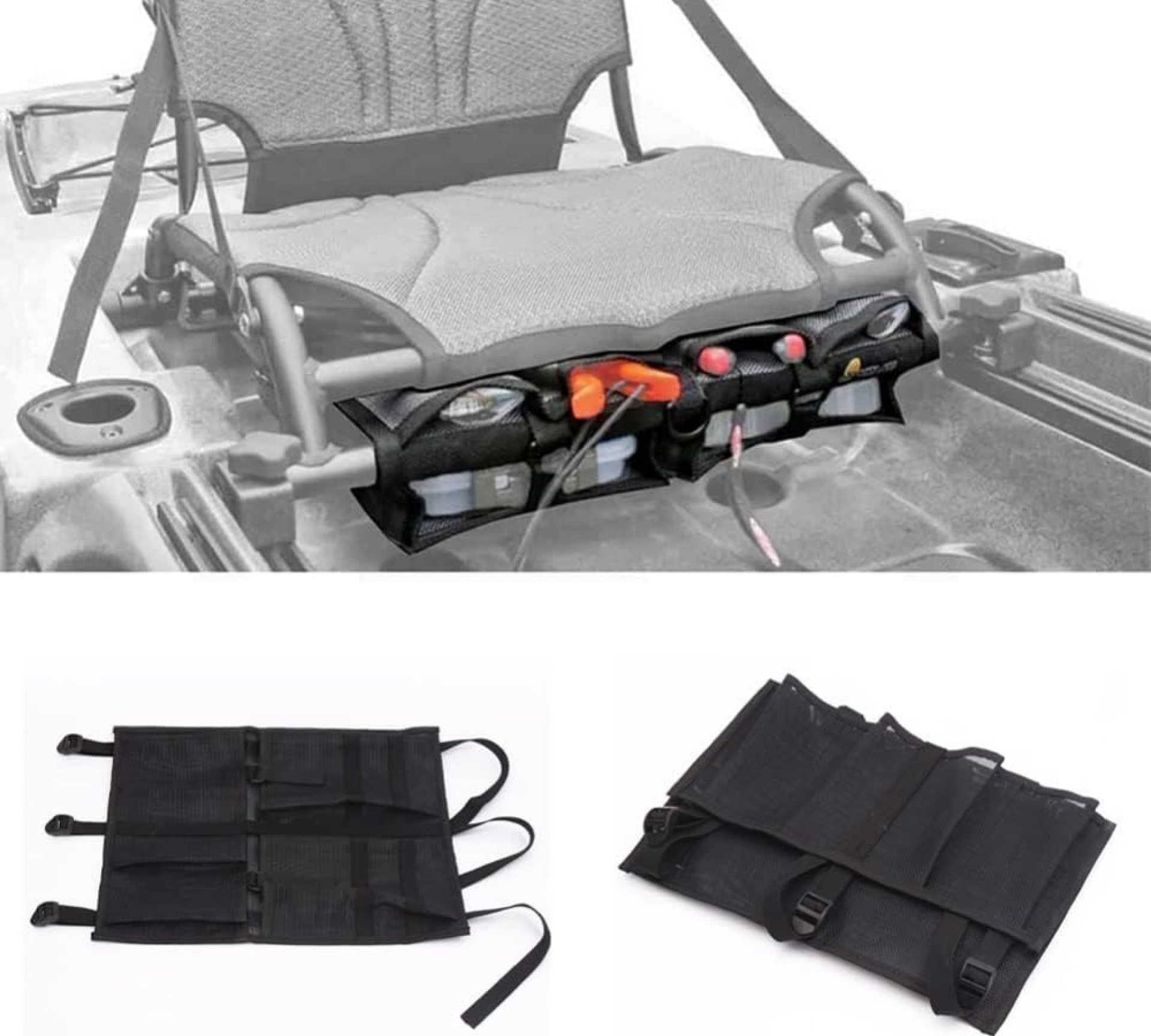 Kayak Canoe Storage Bag, Kayak Canoe Dinghy Gear Accessories, Adjustable Buckle Strap Organizer, Storage Bag Under Kayak Seat for Water Sports Black Kayak Canoe Storage Bag, Kayak Canoe Dinghy Gear Accessories, Adjustable Buckle Strap Organizer, Storage Bag Under Kayak Seat for Water Sports Black