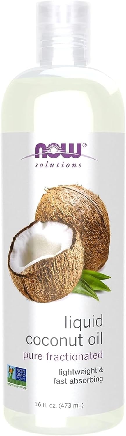 NOW Foods Solutions, Liquid Coconut Oil, Light and Nourishing, Promotes Healthy-Looking Skin and Hair, 16-Ounce NOW Foods Solutions, Liquid Coconut Oil, Light and Nourishing, Promotes Healthy-Looking Skin and Hair, 16-Ounce
