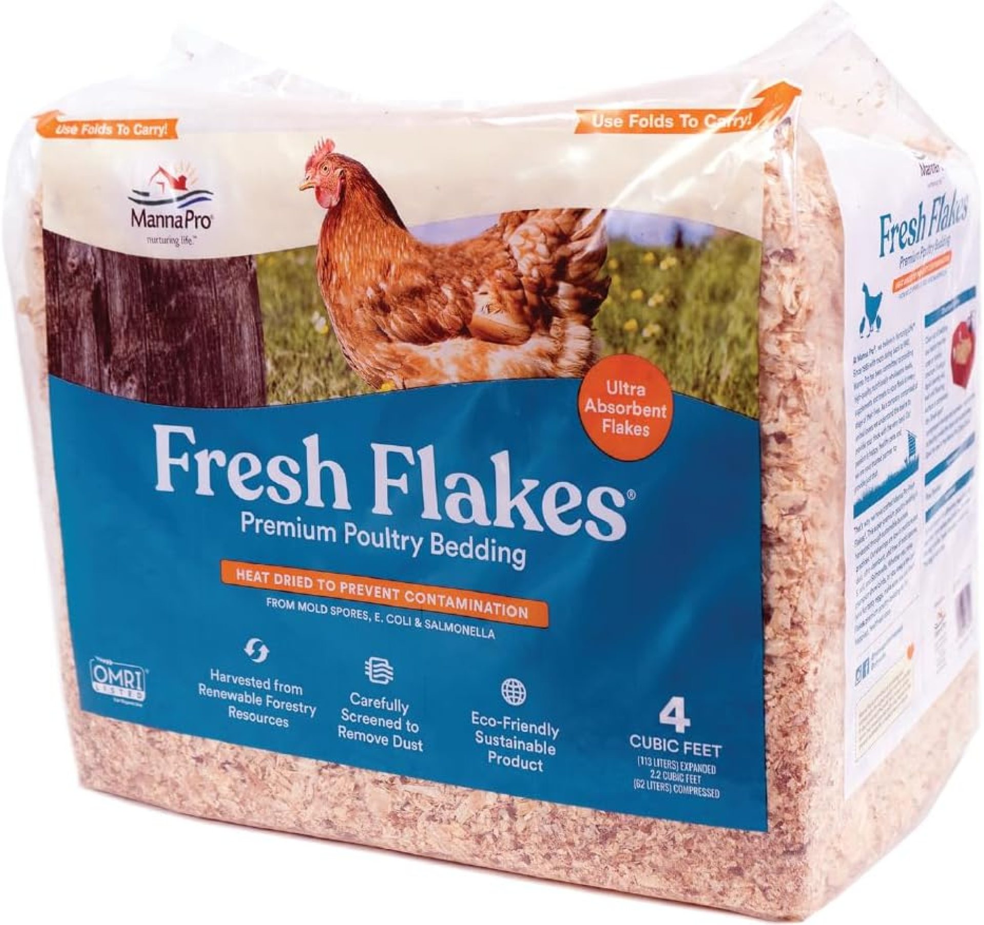 Manna Pro Fresh Flakes | Chicken Coop Bedding | Pine Shavings for Chicken Bedding | 4 Cubic Feet Manna Pro Fresh Flakes | Chicken Coop Bedding | Pine Shavings for Chicken Bedding | 4 Cubic Feet