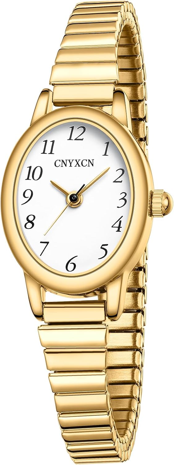 Gold Watches for Women,Easy Reading Analog Watch with Stainless Steel Expansion Band,Water Resistant Gold Watches for Women,Easy Reading Analog Watch with Stainless Steel Expansion Band,Water Resistant