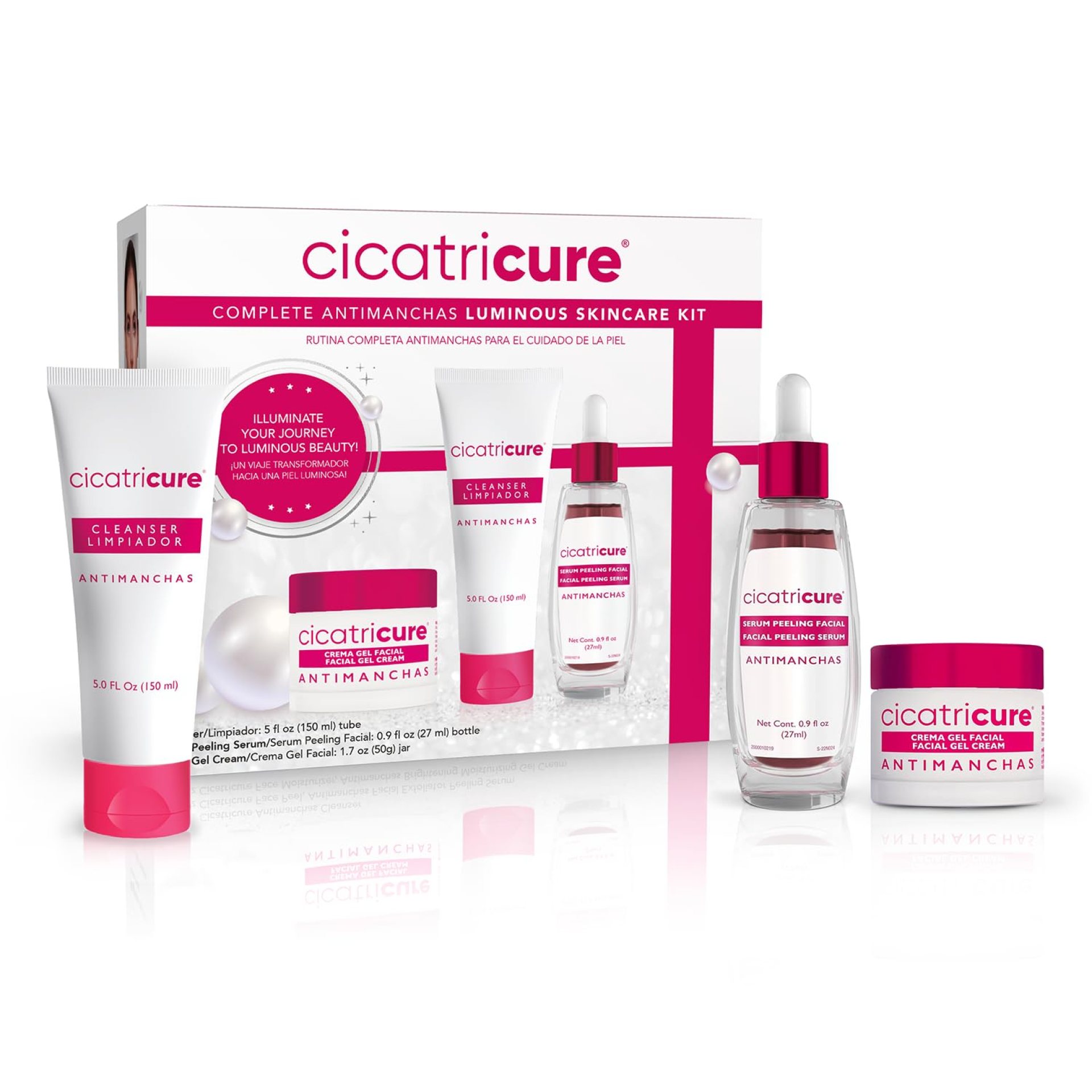 Cicatricure Antimanchas Skin Care Kit: AHA & PHA Exfoliating Face Wash, Brightening Serum, and Moisturizing Gel Cream – Dark Spot Reduction, Enhanced Glow, Paraben & Sulfate-Free Cicatricure Antimanchas Skin Care Kit: AHA & PHA Exfoliating Face Wash, Brightening Serum, and Moisturizing Gel Cream – Dark Spot Reduction, Enhanced Glow, Paraben & Sulfate-Free