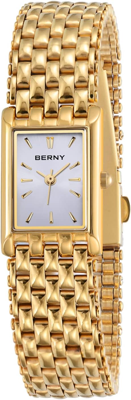 BERNY Gold Watches for Women Updated Ladies Quartz Wrist Watches Stainless Steel Band Womens Small Gold Watch Luxury Casual Fashion Bracelet Tools Included BERNY Gold Watches for Women Updated Ladies Quartz Wrist Watches Stainless Steel Band Womens Small Gold Watch Luxury Casual Fashion Bracelet Tools Included