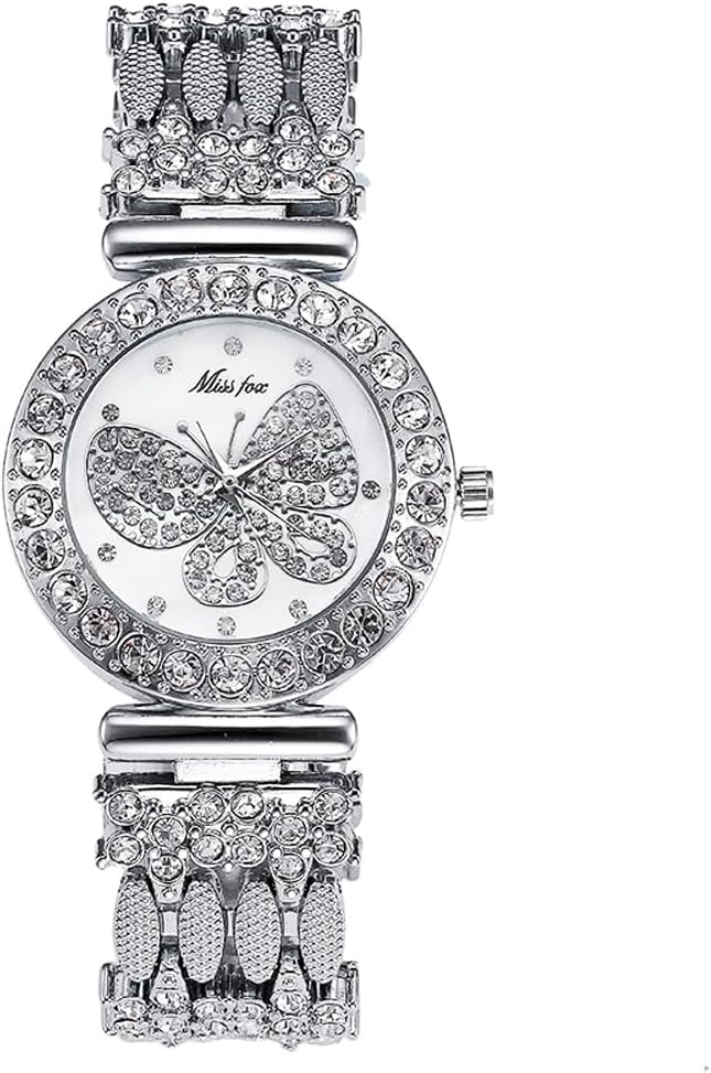 Women Girls Luxury Butterfly Crystal Watch Stainless Steel Strap Analog Quartz Wrist Watches Women Girls Luxury Butterfly Crystal Watch Stainless Steel Strap Analog Quartz Wrist Watches