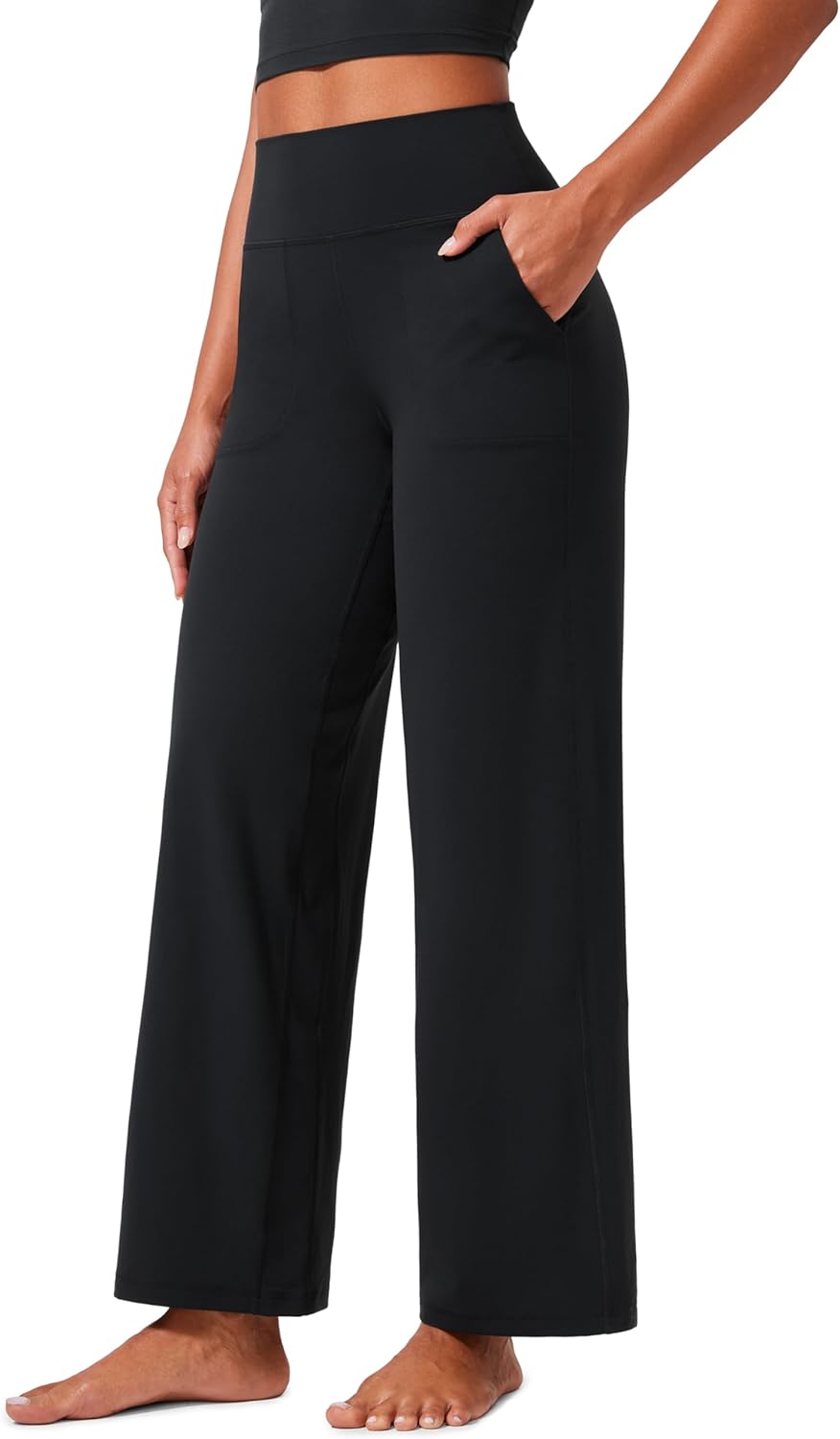 CRZ YOGA Womens Butterlift High Waisted Wide Leg Pants with Pockets 29″/31″/33″ – Yoga Lounge Buttery Soft Comfy Casual CRZ YOGA Womens Butterlift High Waisted Wide Leg Pants with Pockets 29″/31″/33″ – Yoga Lounge Buttery Soft Comfy Casual