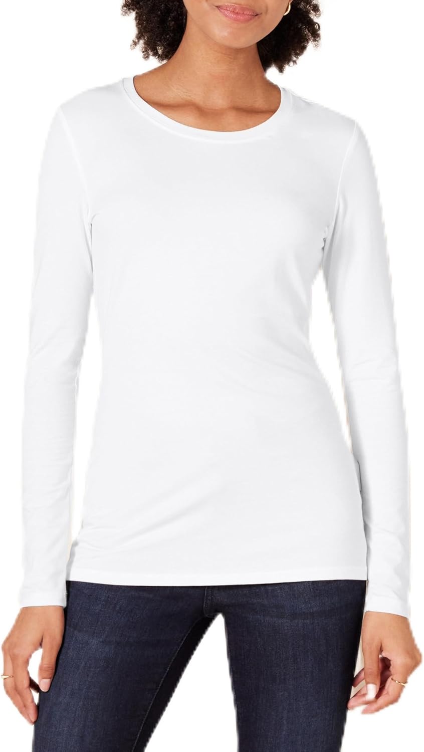 Amazon Essentials Women’s Classic-Fit Long-Sleeve Crewneck T-Shirt (Available in Plus Size) Amazon Essentials Women’s Classic-Fit Long-Sleeve Crewneck T-Shirt (Available in Plus Size)