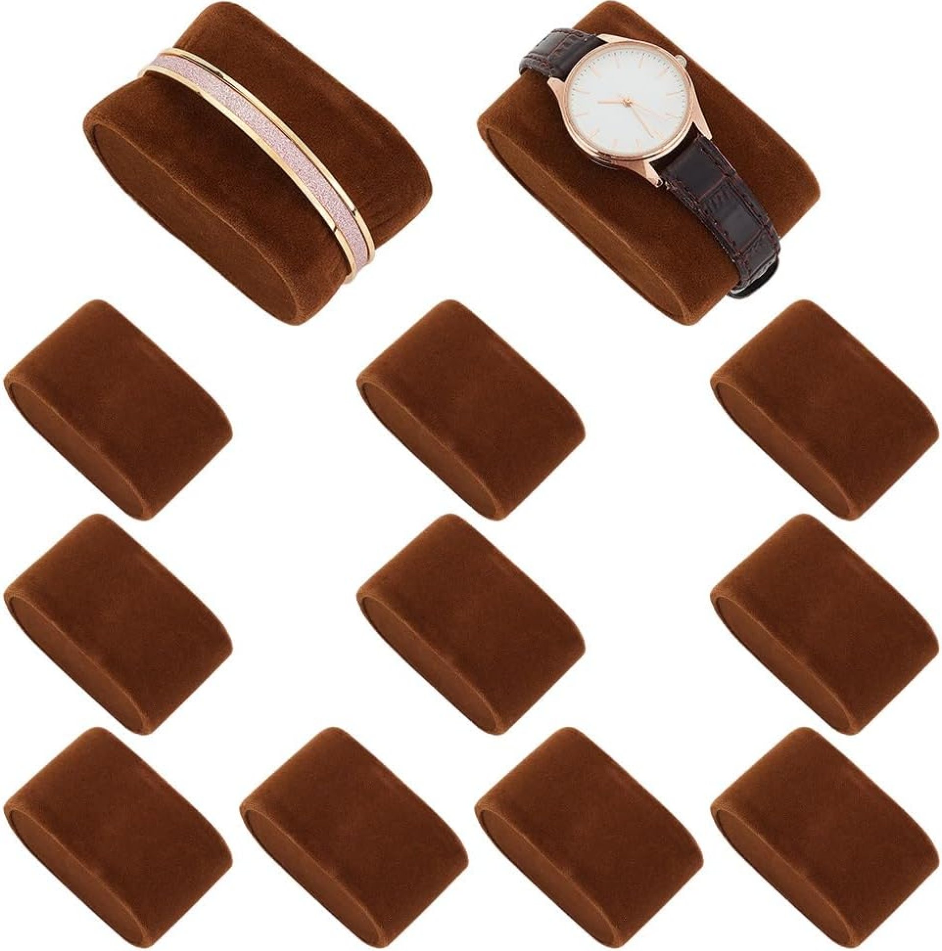 PH PandHall 12pcs Velvet Bracelet Pillows, Watch Display Pillows, Brown Bangle Pillows, Jewelry Display Racks for Small Business Sales Home Bracelet Watch Display Storage PH PandHall 12pcs Velvet Bracelet Pillows, Watch Display Pillows, Brown Bangle Pillows, Jewelry Display Racks for Small Business Sales Home Bracelet Watch Display Storage