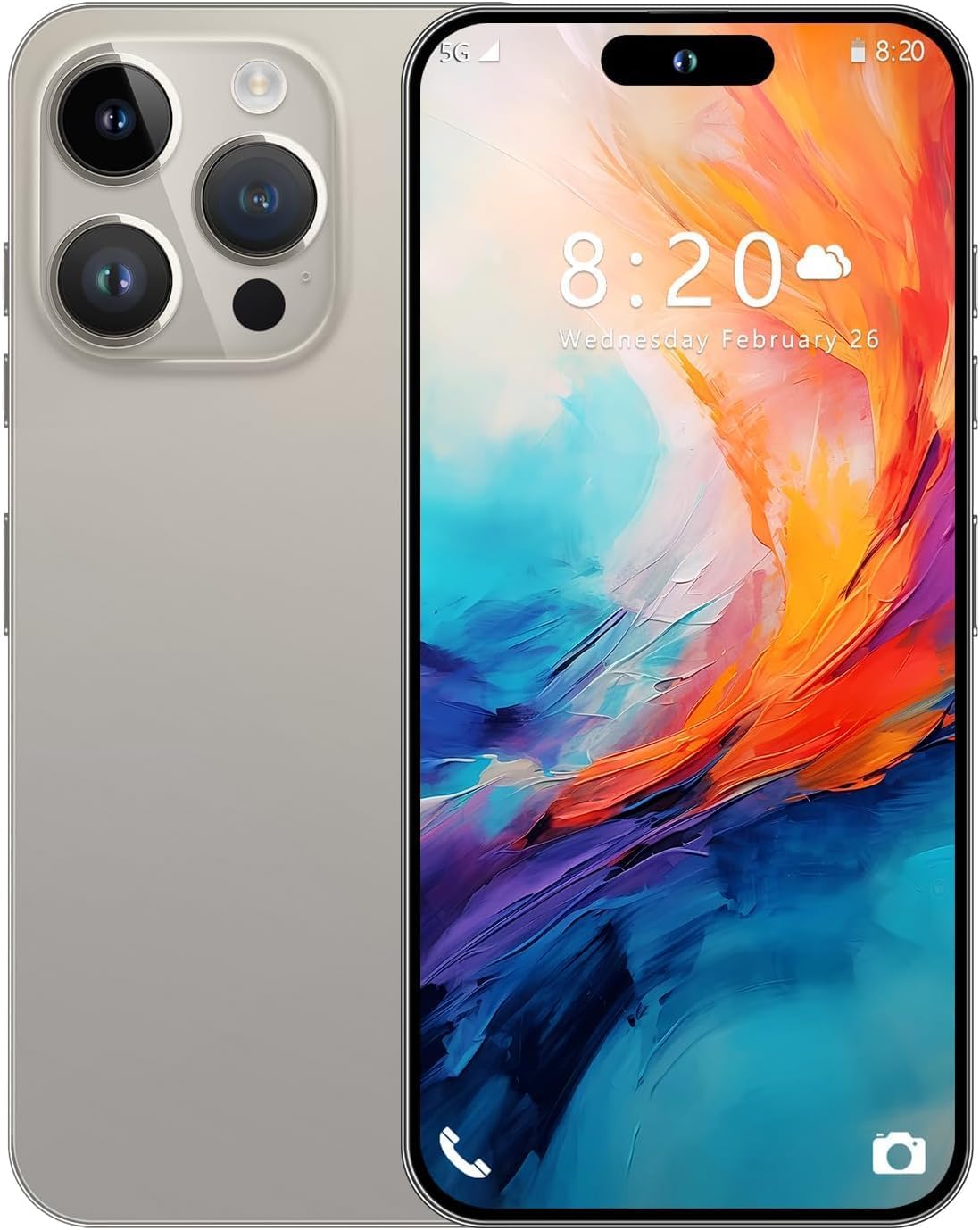Unlocked Android Phone, 12GB+512GB Cell Phone 5G Mobile Phone Android 13 Smartphone, 6.8”FHD, 48MP+108MP Camera, 6800mAh Battery Dual SIM Phone/Face ID (A15, Titanium) Unlocked Android Phone, 12GB+512GB Cell Phone 5G Mobile Phone Android 13 Smartphone, 6.8”FHD, 48MP+108MP Camera, 6800mAh Battery Dual SIM Phone/Face ID (A15, Titanium)