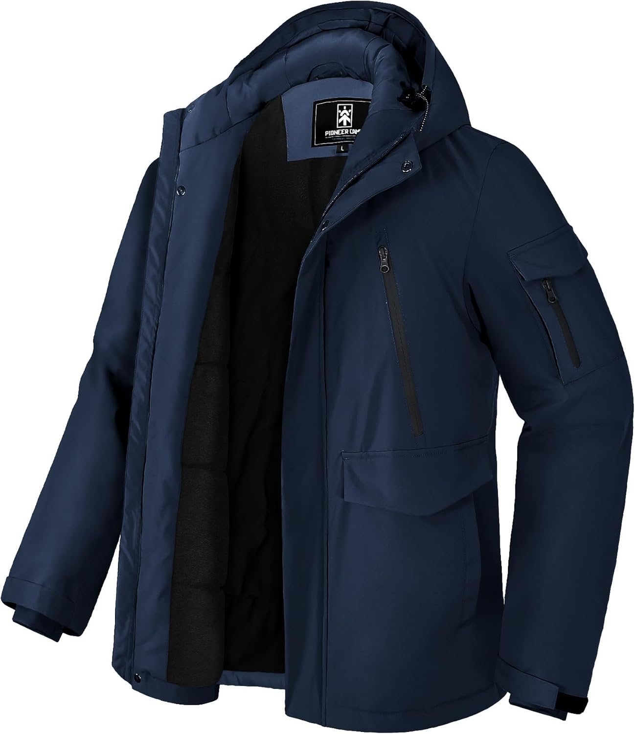 Pioneer Camp Men’s Winter Coat Waterproof Fleece Lined Warm Winter Jacket with 9 Pockets Insulated Windproof Hooded Parka Pioneer Camp Men’s Winter Coat Waterproof Fleece Lined Warm Winter Jacket with 9 Pockets Insulated Windproof Hooded Parka