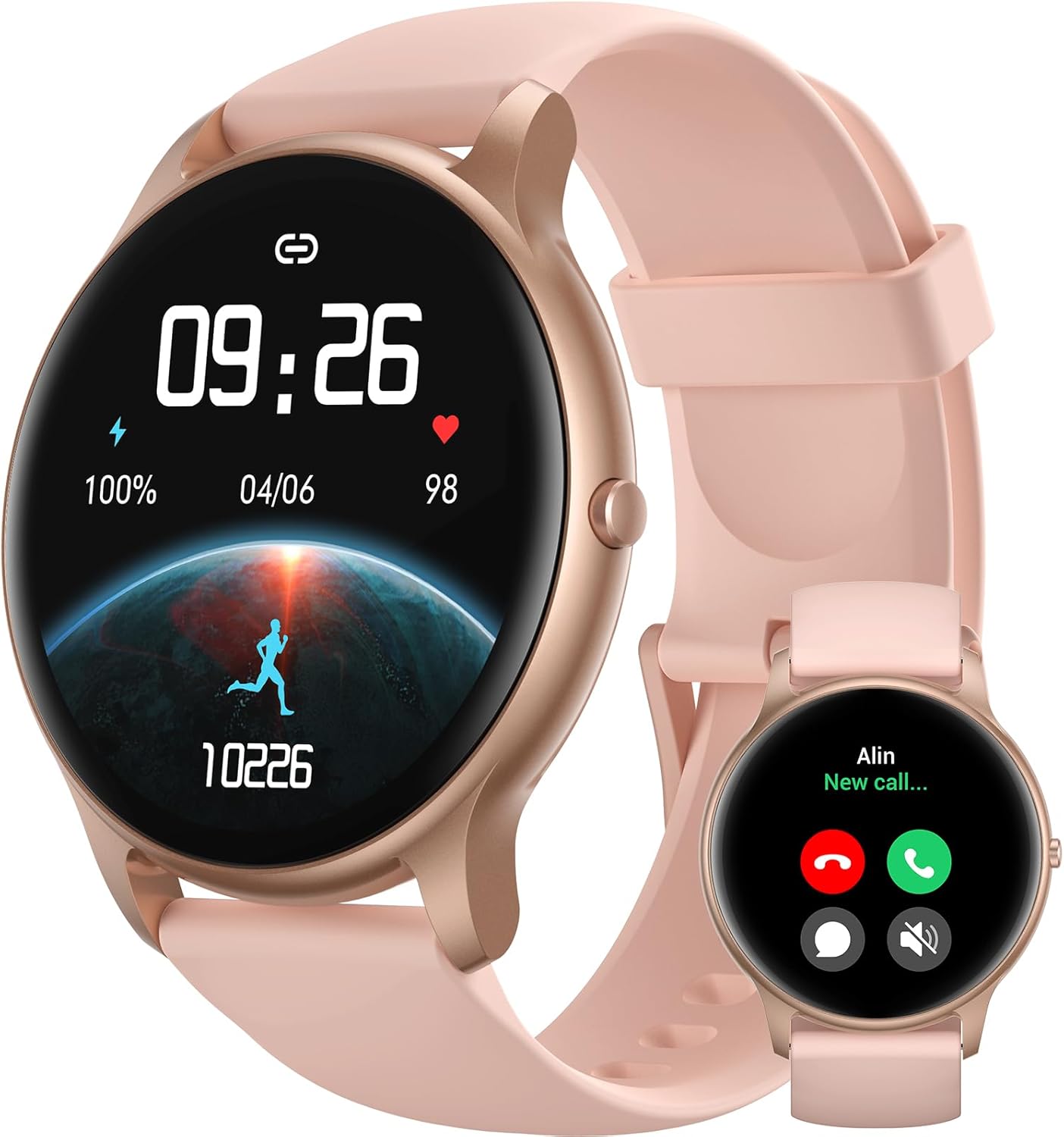 Parsonver Smart Watch for Women(Answer/Make Calls), HD Screen Fitness Tracker IP68 Waterproof, 100+ Sport Modes, Heart Rate/Sleep/SpO2/Steps Monitor, Round Smartwatch for Android & iPhone, Rose Gold Parsonver Smart Watch for Women(Answer/Make Calls), HD Screen Fitness Tracker IP68 Waterproof, 100+ Sport Modes, Heart Rate/Sleep/SpO2/Steps Monitor, Round Smartwatch for Android & iPhone, Rose Gold