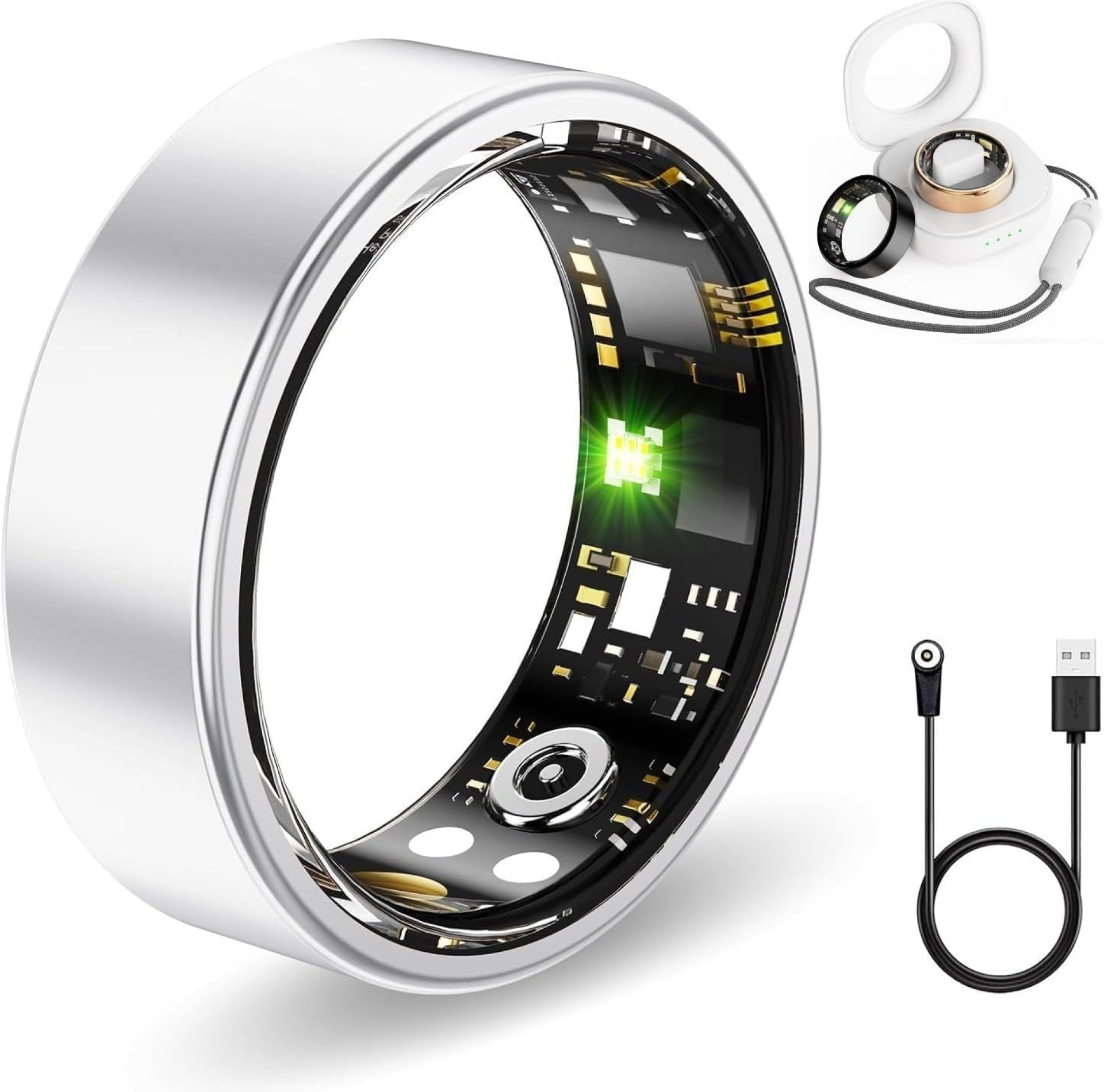 Smart Health Rings for Women Men,Fitness Monitor with Blood Oxygen,Heart Rate,Blood Pressure Tracking,Sleep Tracker,IP68 Waterproof,No Subscription Fee Smart Ring for iphone&Android (Silver, #7) Smart Health Rings for Women Men,Fitness Monitor with Blood Oxygen,Heart Rate,Blood Pressure Tracking,Sleep Tracker,IP68 Waterproof,No Subscription Fee Smart Ring for iphone&Android (Silver, #7)