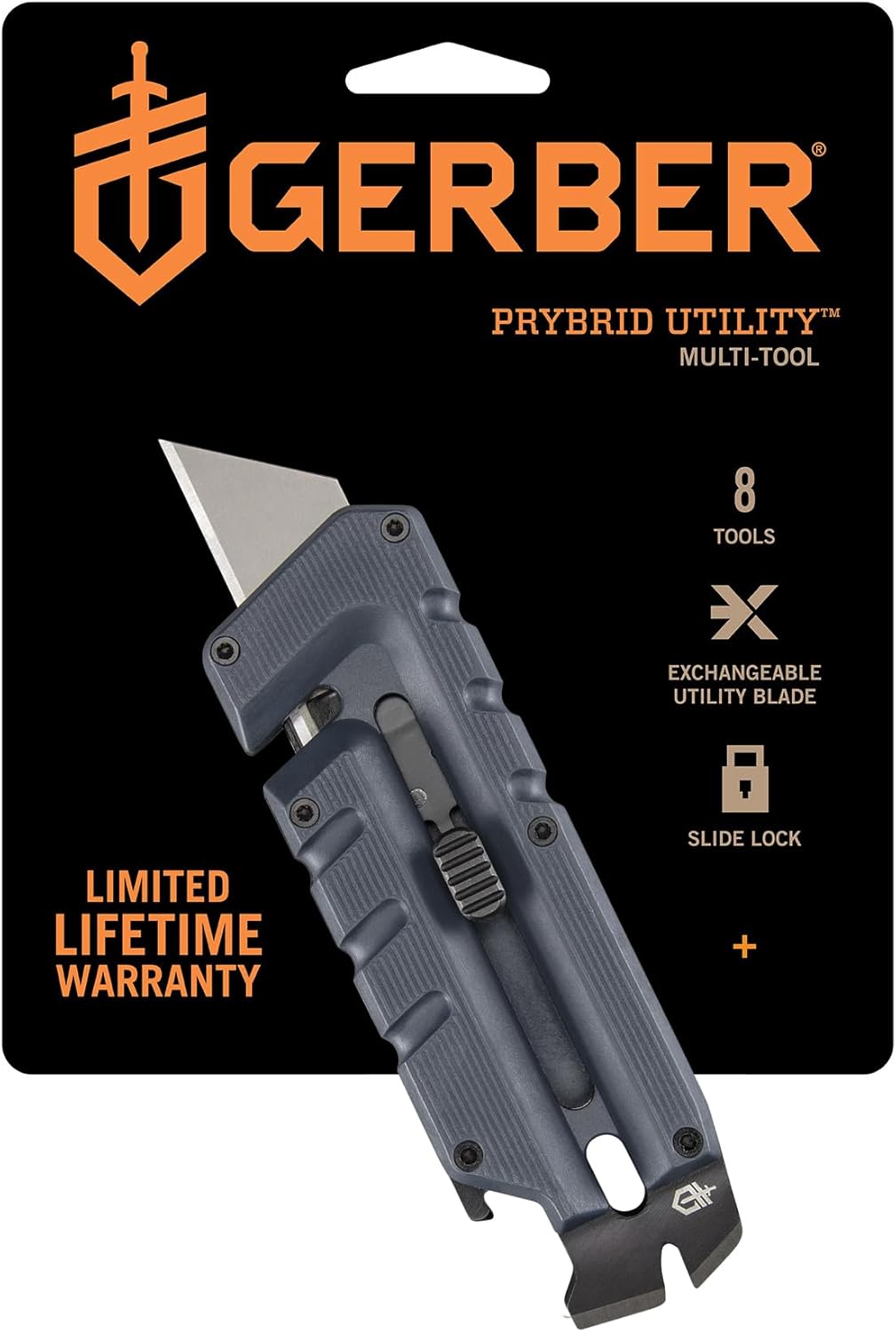 Gerber Gear Prybrid, Box Cutter Retractable Blade, Heavy Duty Utility Knife with Pry Bar, Bottle Opener, and Wire Stripper – Multi tool Pocket Knife – EDC Gear – Blue Gerber Gear Prybrid, Box Cutter Retractable Blade, Heavy Duty Utility Knife with Pry Bar, Bottle Opener, and Wire Stripper – Multi tool Pocket Knife – EDC Gear – Blue