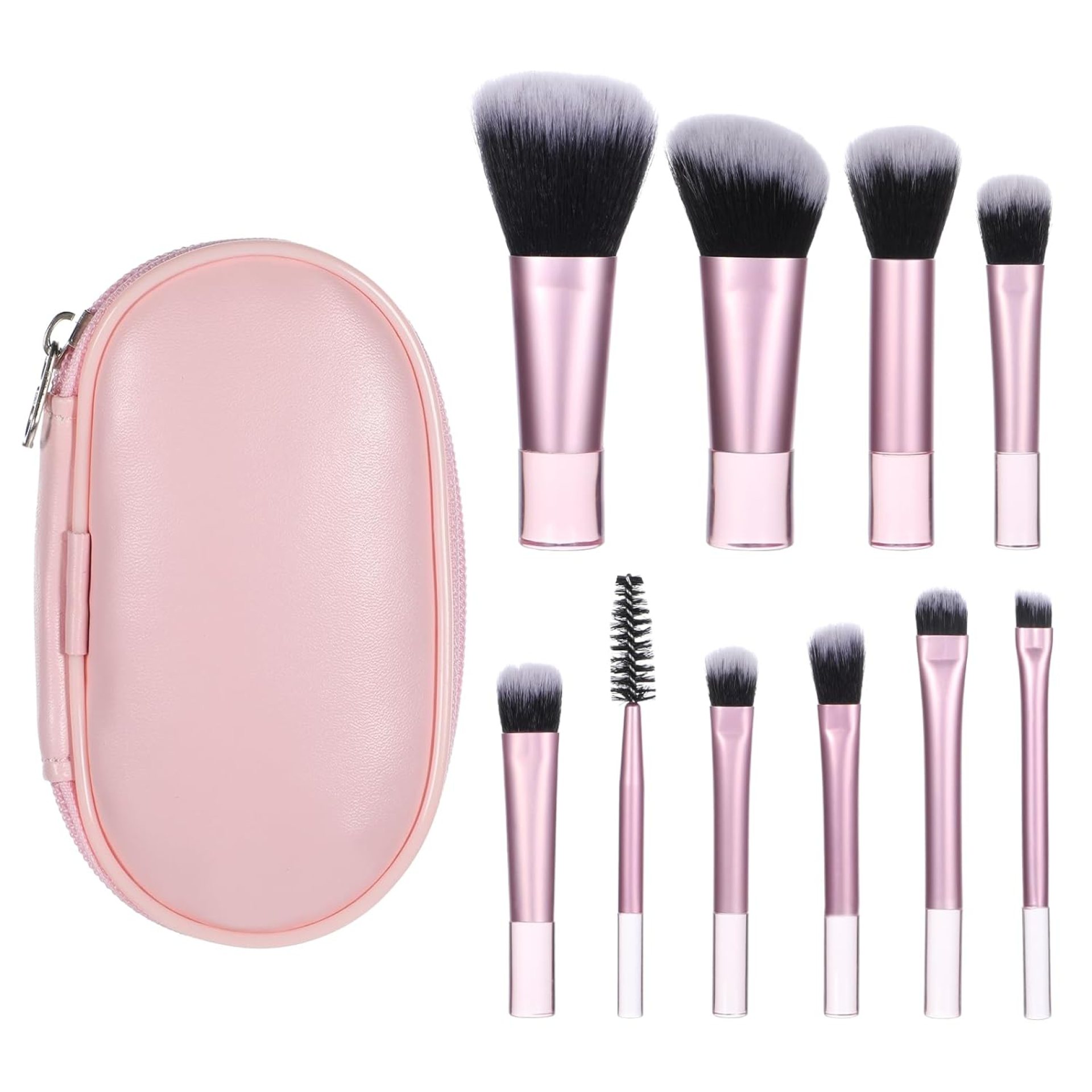 10 Pcs Mini Travel Makeup Brush Set With Pouch Pink Portable Travel Size Makeup Brushes Professional Cosmetic Brush Travel Essentials kits for Women Girls Brush Blush Powder Eye Shadow 10 Pcs Mini Travel Makeup Brush Set With Pouch Pink Portable Travel Size Makeup Brushes Professional Cosmetic Brush Travel Essentials kits for Women Girls Brush Blush Powder Eye Shadow