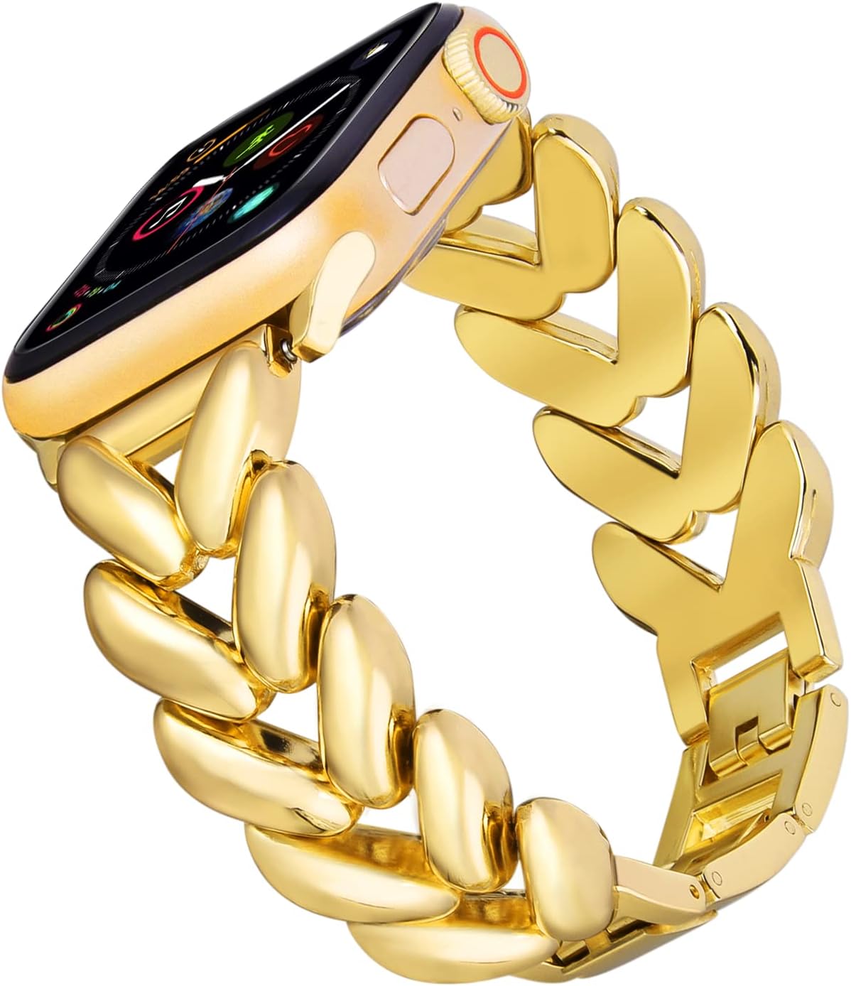VISOOM Gold Bracelet Compatible for Series 9/8 Gold Apple Watch Band 41mm/40mm/38mm Series 7/SE Women Dressy Luxury Wristband Jewelry Metal Watch Strap Replacement for iWatch Series 6/5/4/3/2/1 VISOOM Gold Bracelet Compatible for Series 9/8 Gold Apple Watch Band 41mm/40mm/38mm Series 7/SE Women Dressy Luxury Wristband Jewelry Metal Watch Strap Replacement for iWatch Series 6/5/4/3/2/1