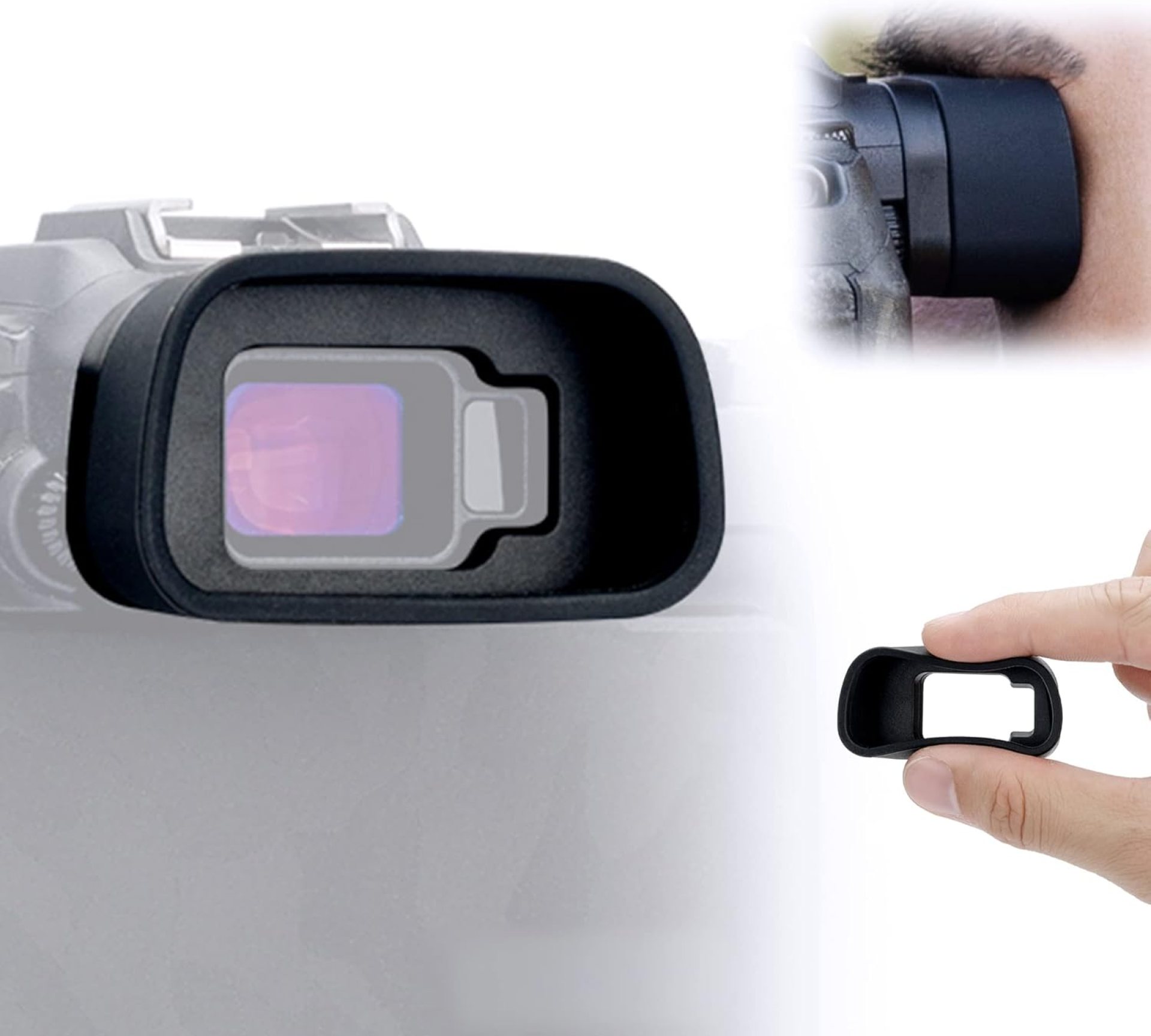 JJC Camera Eyecup Eyepiece Viewfinder for Canon EOS R8 & RP Mirrorless Camera with Extended Soft Silicone Design JJC Camera Eyecup Eyepiece Viewfinder for Canon EOS R8 & RP Mirrorless Camera with Extended Soft Silicone Design
