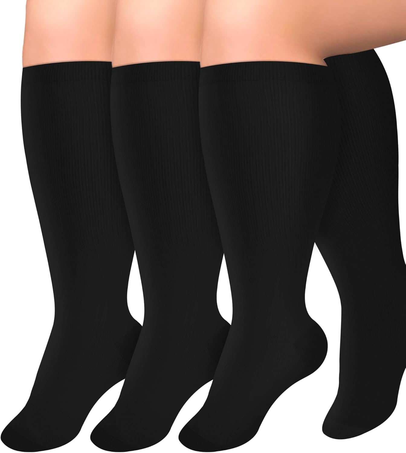 Diu Life 3 Pairs Plus Size Compression Socks for Women and Men Wide Calf Extra Knee High Support for Circulation Diu Life 3 Pairs Plus Size Compression Socks for Women and Men Wide Calf Extra Knee High Support for Circulation