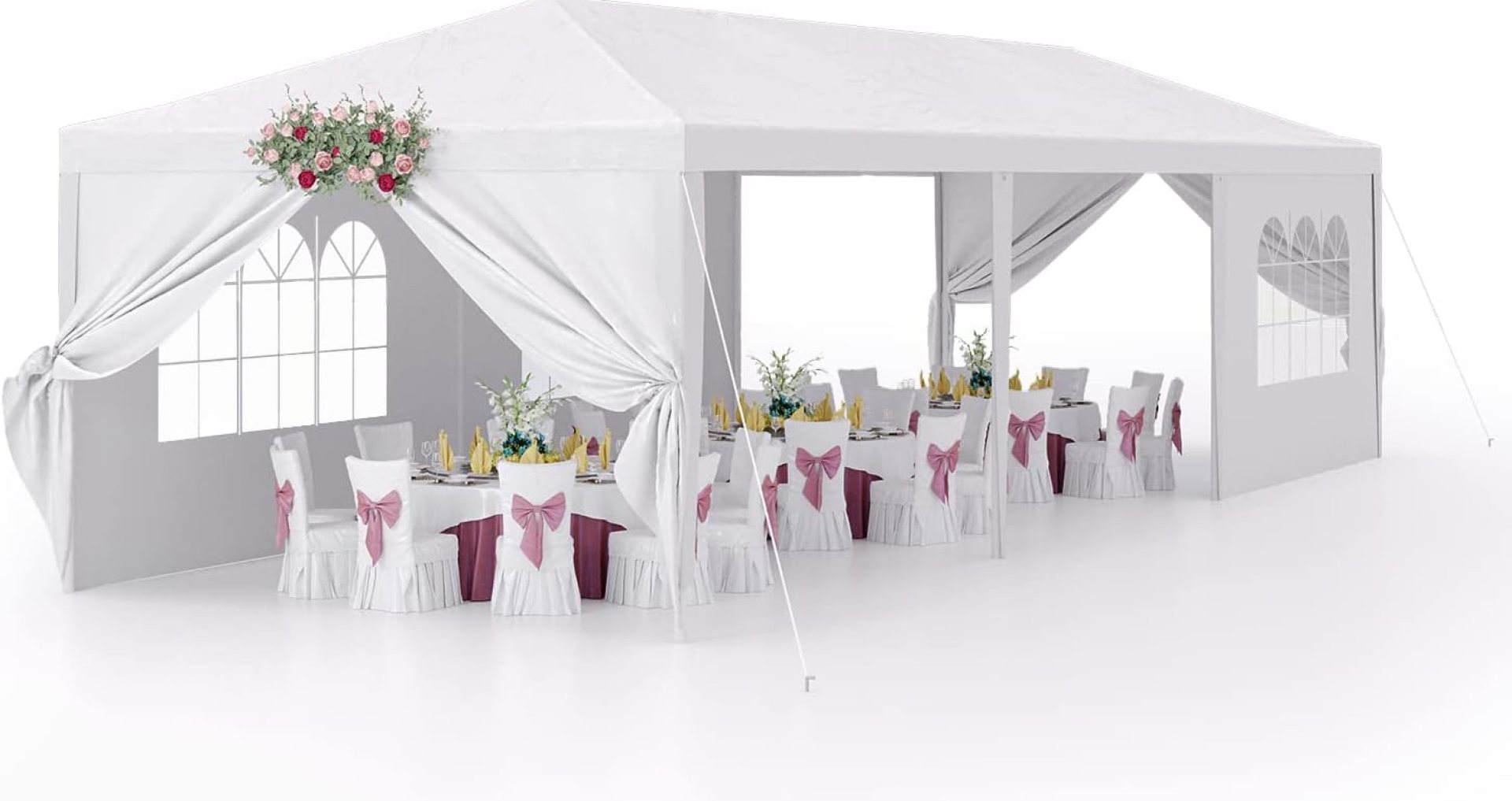 Devoko 10’x30′ Outdoor Party Tent, Heavy Duty Canopy Event Wedding Tent for Parties Backyard Patio, White Devoko 10’x30′ Outdoor Party Tent, Heavy Duty Canopy Event Wedding Tent for Parties Backyard Patio, White