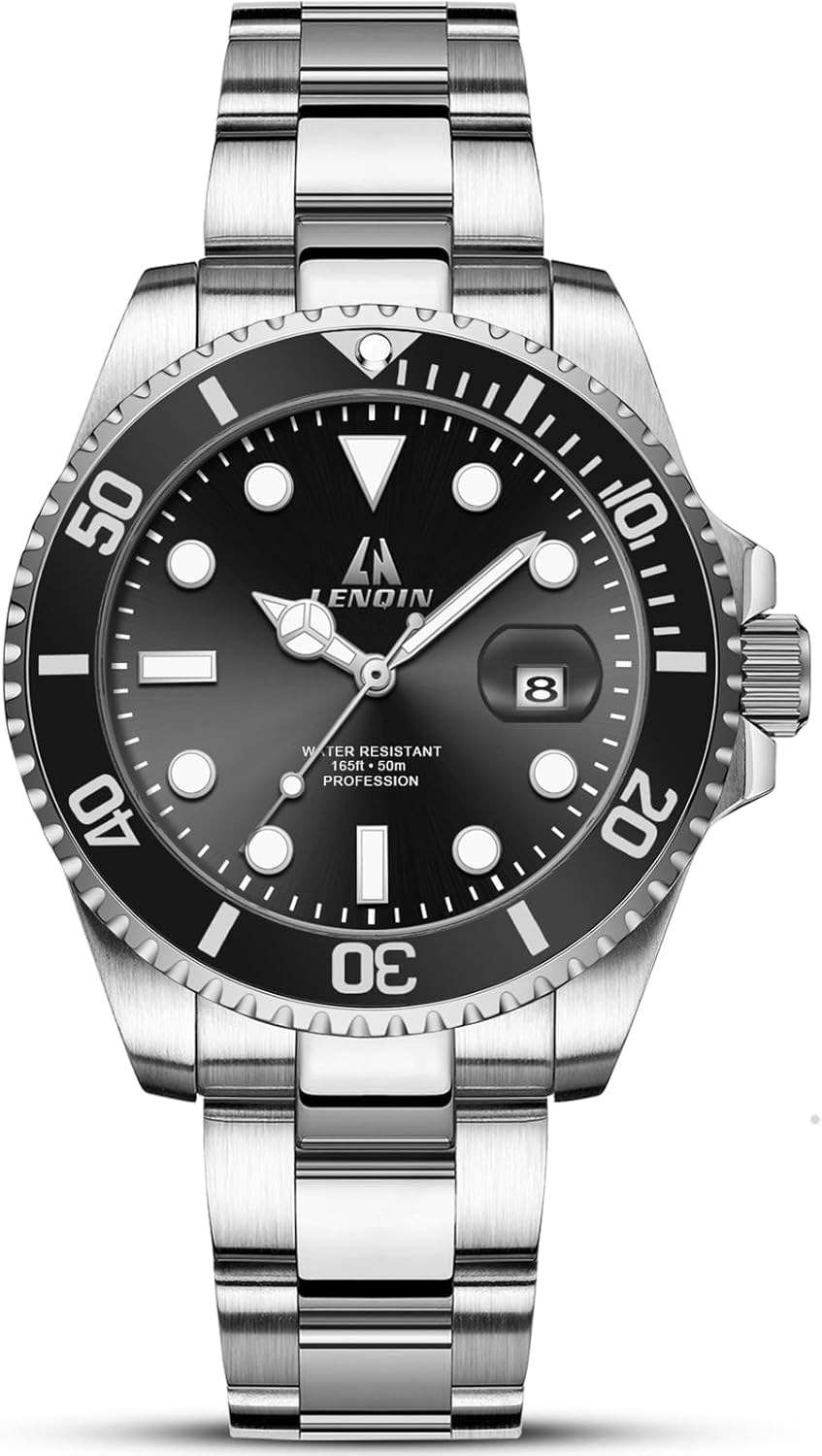 LN LENQIN Mens Watches Stainless Steel Waterproof Analog Quartz Watch for Men with Date Luminous Fashion Wristwatch LN LENQIN Mens Watches Stainless Steel Waterproof Analog Quartz Watch for Men with Date Luminous Fashion Wristwatch