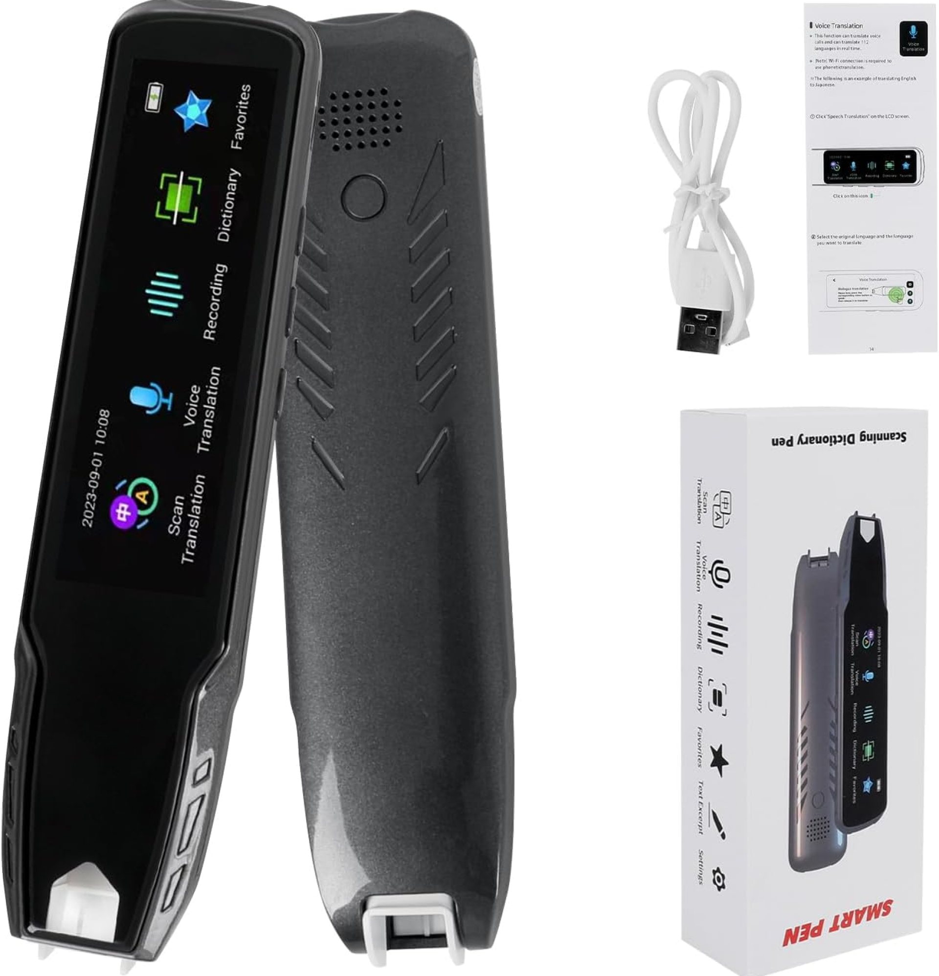 Scan Translator Pen,112 Language Translator Device,Smart Pen for Dyslexia Kids Adult, Instant Voice Translator for Study, Travel, Business,Support 12 Languages Offline Scanning Translation (Grey) Scan Translator Pen,112 Language Translator Device,Smart Pen for Dyslexia Kids Adult, Instant Voice Translator for Study, Travel, Business,Support 12 Languages Offline Scanning Translation (Grey)