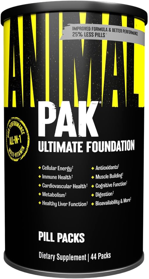 Animal Pak – Convenient Multivitamin for Men & Women Daily All-in-One Vitamin & Supplement Pack – Zinc, Vitamins C, B, D, Amino Acids, and Immune Support – Sports Nutrition Performance – 44 Count Animal Pak – Convenient Multivitamin for Men & Women Daily All-in-One Vitamin & Supplement Pack – Zinc, Vitamins C, B, D, Amino Acids, and Immune Support – Sports Nutrition Performance – 44 Count
