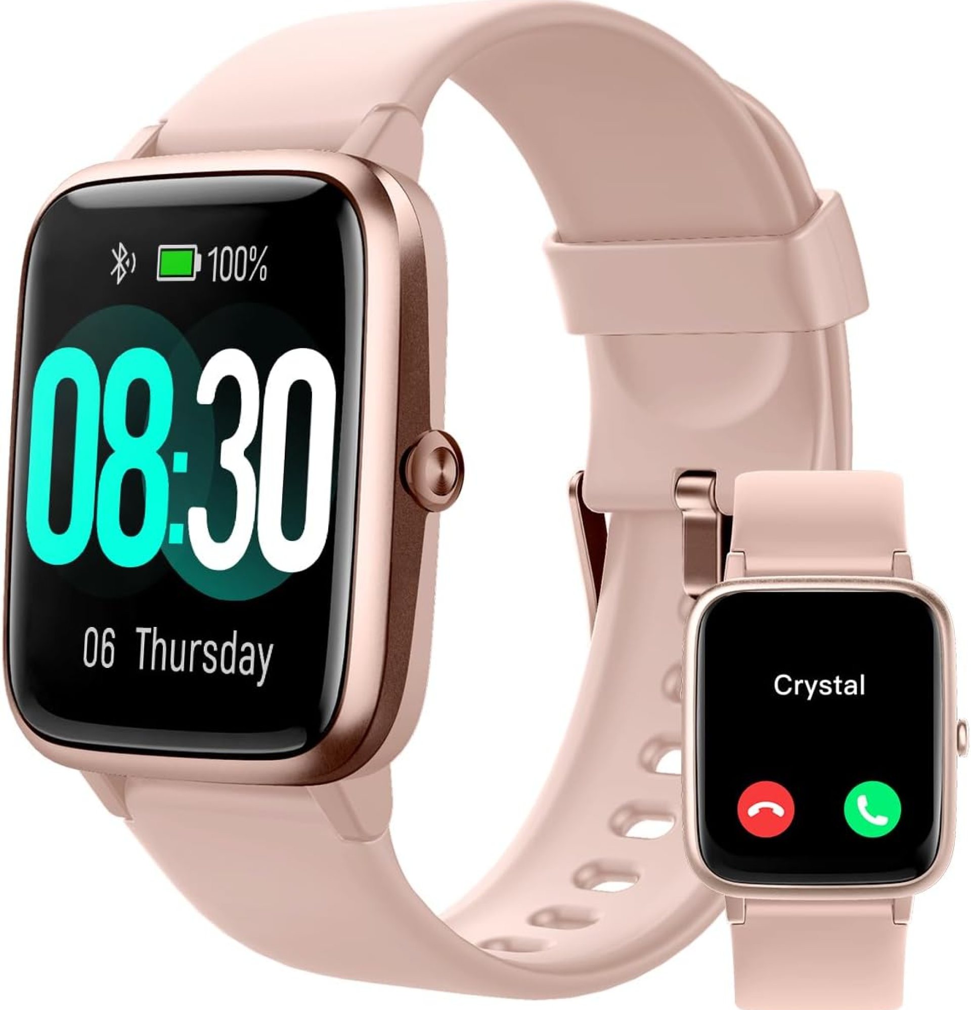 GRV Smart Watch for iOS and Android Phones (Answer/Make Calls), Watches for Women IP68 Waterproof Smartwatch Fitness Tracker Watch with Heart Rate/Sleep Monitor Steps Calories Counter (Pink) GRV Smart Watch for iOS and Android Phones (Answer/Make Calls), Watches for Women IP68 Waterproof Smartwatch Fitness Tracker Watch with Heart Rate/Sleep Monitor Steps Calories Counter (Pink)