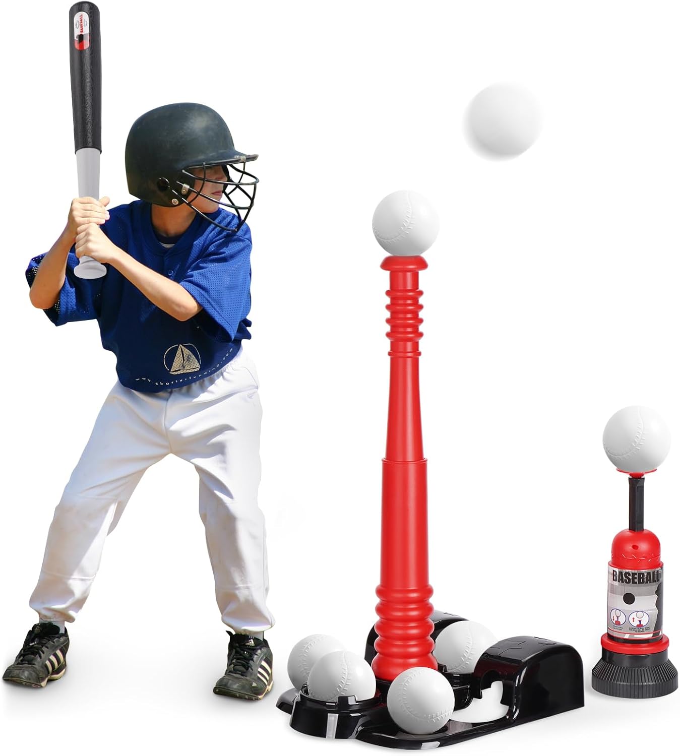 T Ball Set, Tee Ball Set for Kids 3-5 with 6 Large Baseballs & Automatic Pitching Machine & Adjustable Batting Bat, Outdoor Games Sports Toy Gift for Toddlers Boys Girls Ages 5-8 8-12 T Ball Set, Tee Ball Set for Kids 3-5 with 6 Large Baseballs & Automatic Pitching Machine & Adjustable Batting Bat, Outdoor Games Sports Toy Gift for Toddlers Boys Girls Ages 5-8 8-12