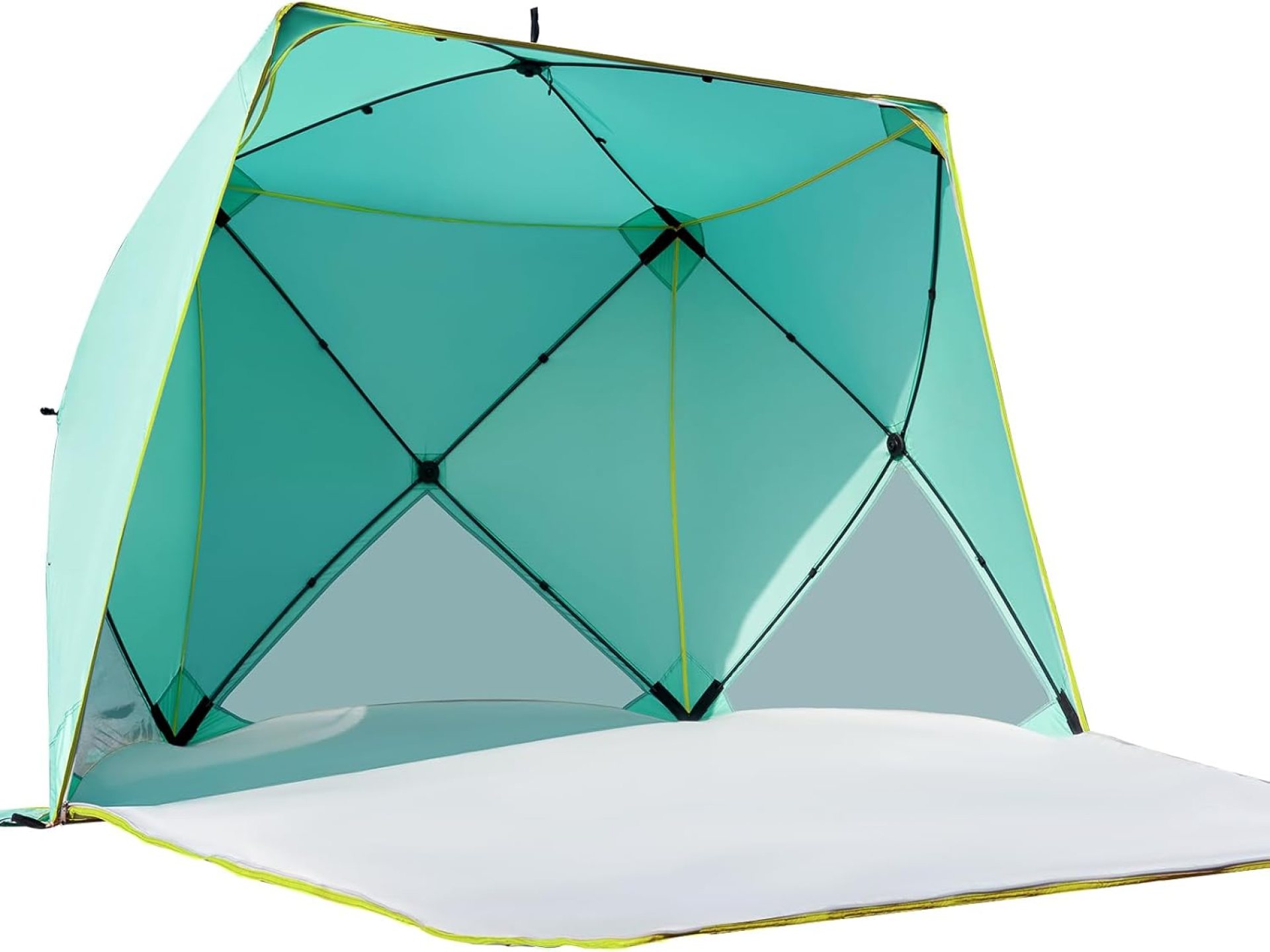 Pop Up Beach Tent, Portable Shade Sun Shelter UPF50+ UV Protection for 4 Person Extendable Floor for Fishing Hiking Camping, Waterproof Windproof(Mint Green Pop Up Beach Tent, Portable Shade Sun Shelter UPF50+ UV Protection for 4 Person Extendable Floor for Fishing Hiking Camping, Waterproof Windproof(Mint Green