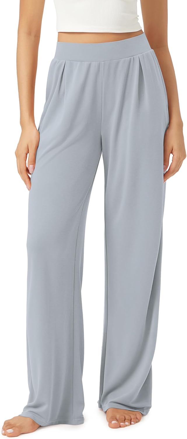 ODODOS Drapey Soft Wide Leg Pants for Women High Waist Casual Relaxed Lounge Pants with Pockets-29 Inseam ODODOS Drapey Soft Wide Leg Pants for Women High Waist Casual Relaxed Lounge Pants with Pockets-29 Inseam