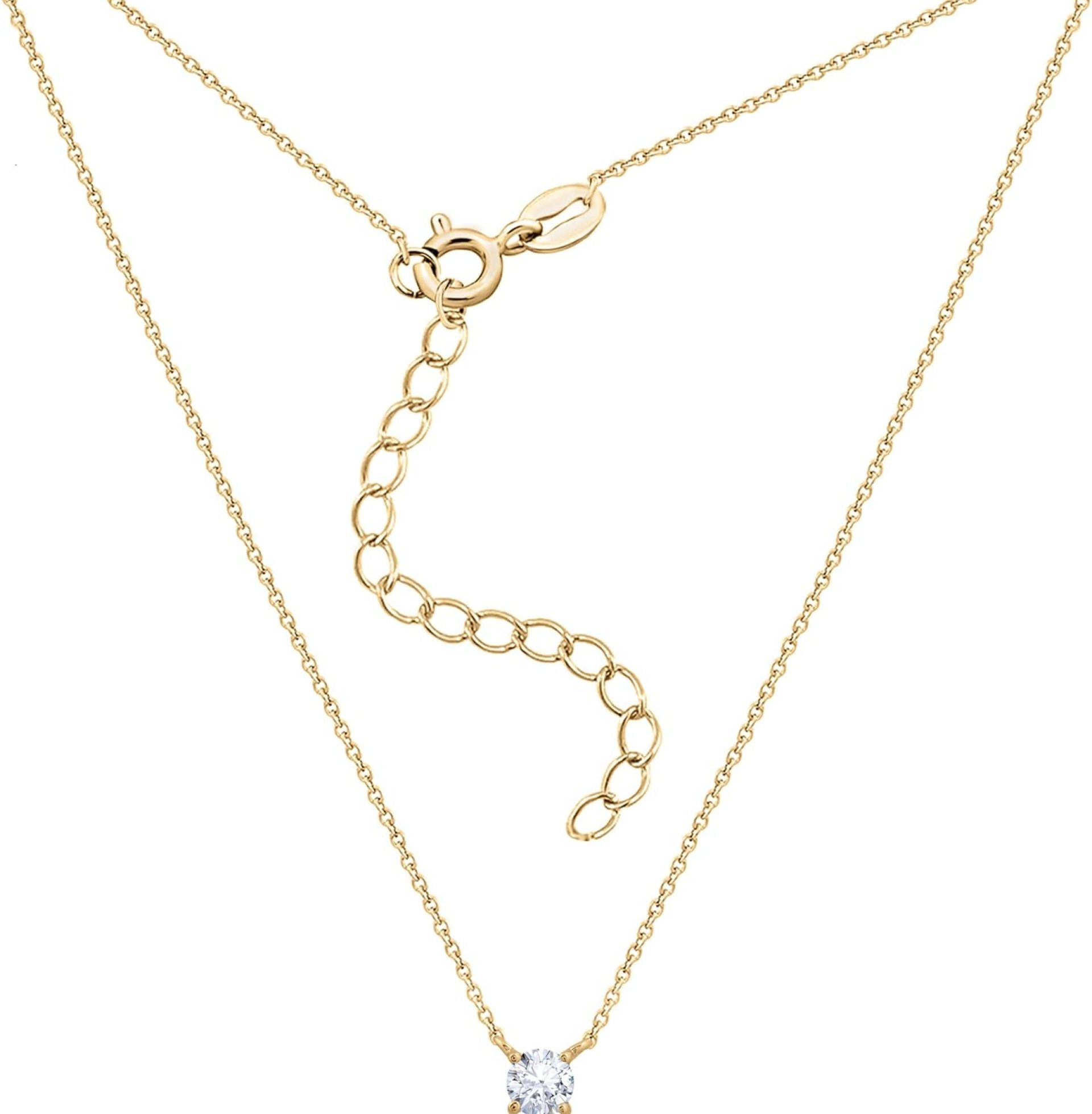 Amazon Essentials Necklace for Women, 14K Brass Chain with Cubic Zirconia Solitaire Pendant Amazon Essentials Necklace for Women, 14K Brass Chain with Cubic Zirconia Solitaire Pendant