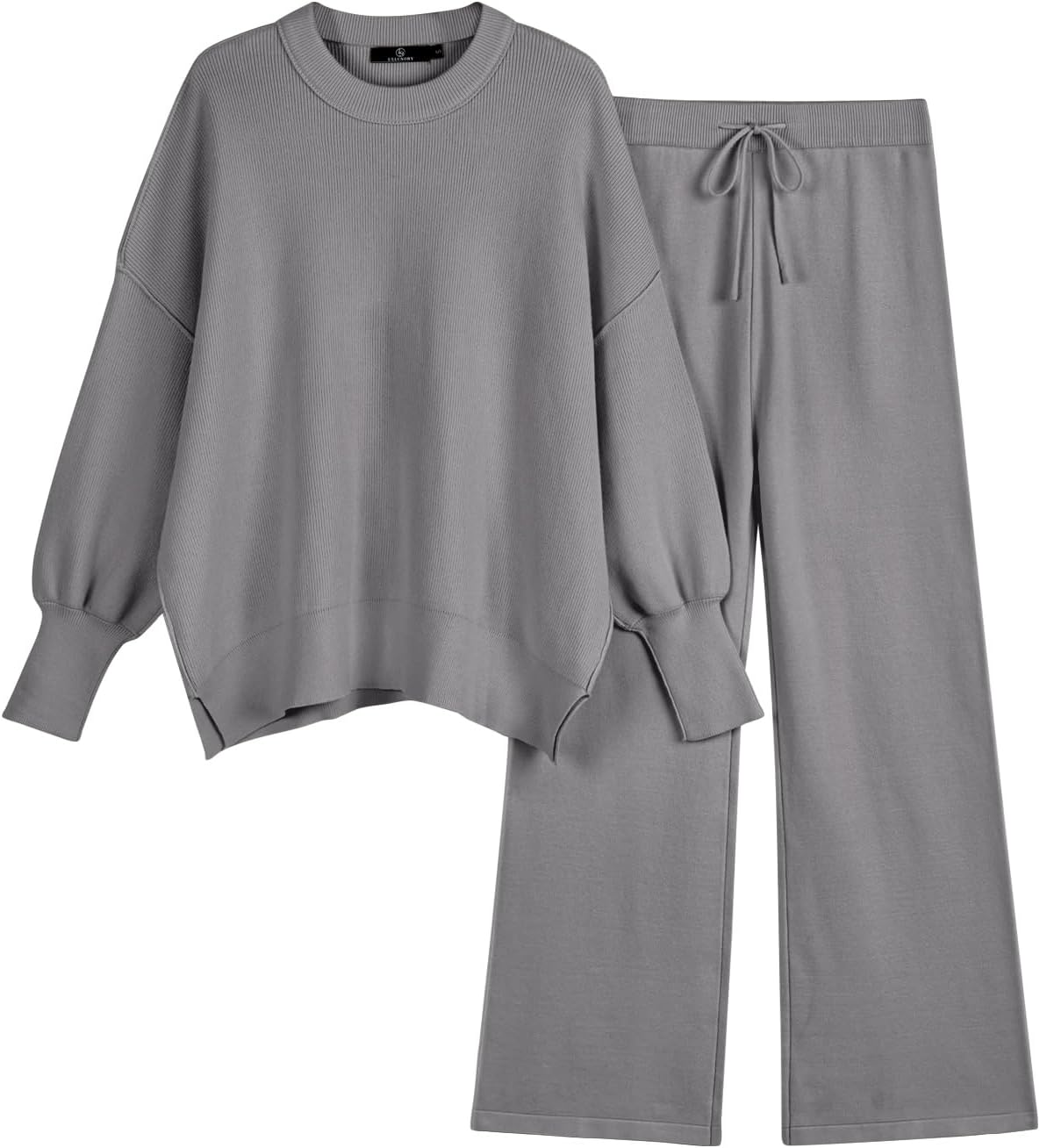 LILLUSORY Women 2 Piece Outfits Sweatsuit Oversized Knit Pullover Sweater Tops Wide Leg Pants Lounge Set LILLUSORY Women 2 Piece Outfits Sweatsuit Oversized Knit Pullover Sweater Tops Wide Leg Pants Lounge Set