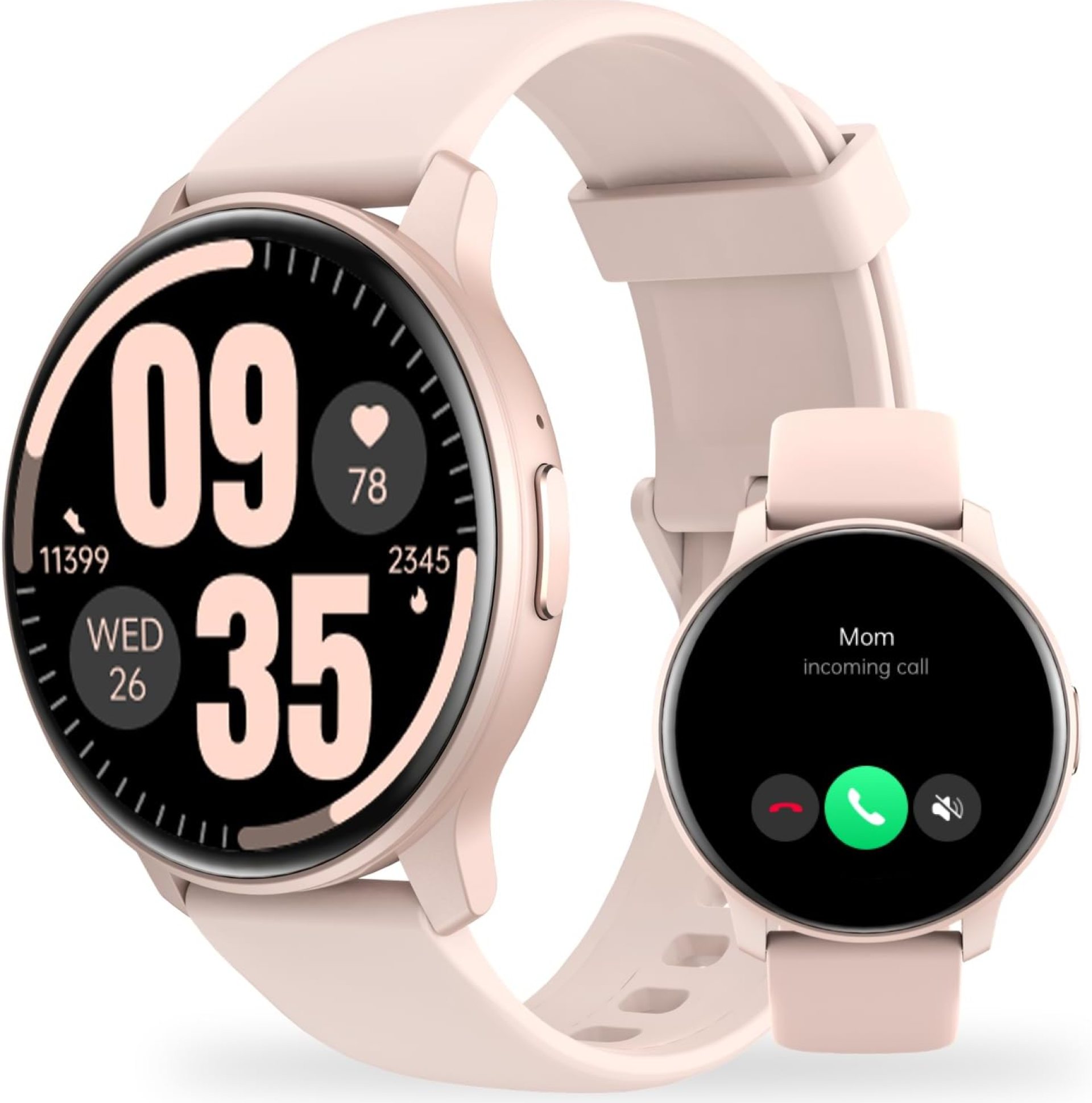 Smart Watch,Answer/Make Call,HD Smart Watch for Women Men,Fitness Tracker with 100+ Sport Modes, IP68,Heart Rate/Sleep Monitor, Spo2, Pedometer, Activity Tracker for Android iOS (Pink) Smart Watch,Answer/Make Call,HD Smart Watch for Women Men,Fitness Tracker with 100+ Sport Modes, IP68,Heart Rate/Sleep Monitor, Spo2, Pedometer, Activity Tracker for Android iOS (Pink)