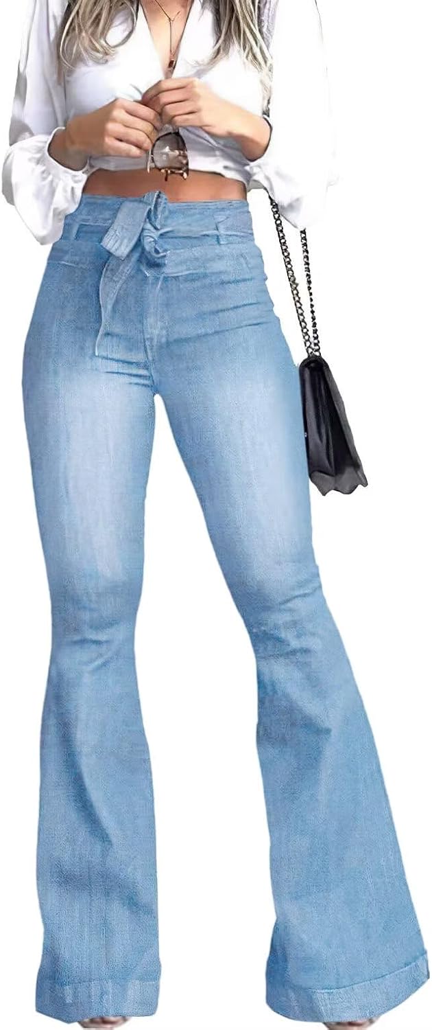 KDF High Waisted Bell Bottom Jeans for Women Flare Jeans for Women Stretch Wide Leg Jeans KDF High Waisted Bell Bottom Jeans for Women Flare Jeans for Women Stretch Wide Leg Jeans