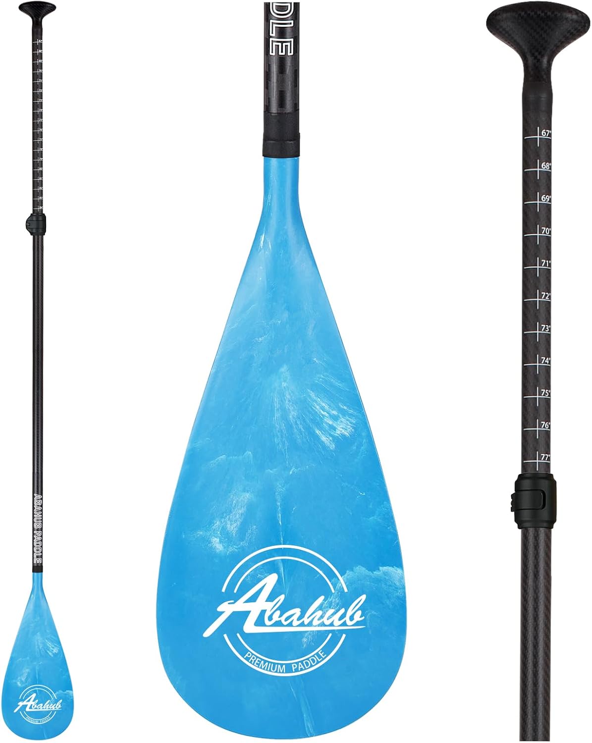 Abahub Carbon Fiber SUP Paddles, 1 x 3 Section Adjustable 67″ – 86″ Carbon Fiber Shaft, Lightweight Stand-up Paddle Oars for Paddleboards, with a Carrying Bag Abahub Carbon Fiber SUP Paddles, 1 x 3 Section Adjustable 67″ – 86″ Carbon Fiber Shaft, Lightweight Stand-up Paddle Oars for Paddleboards, with a Carrying Bag