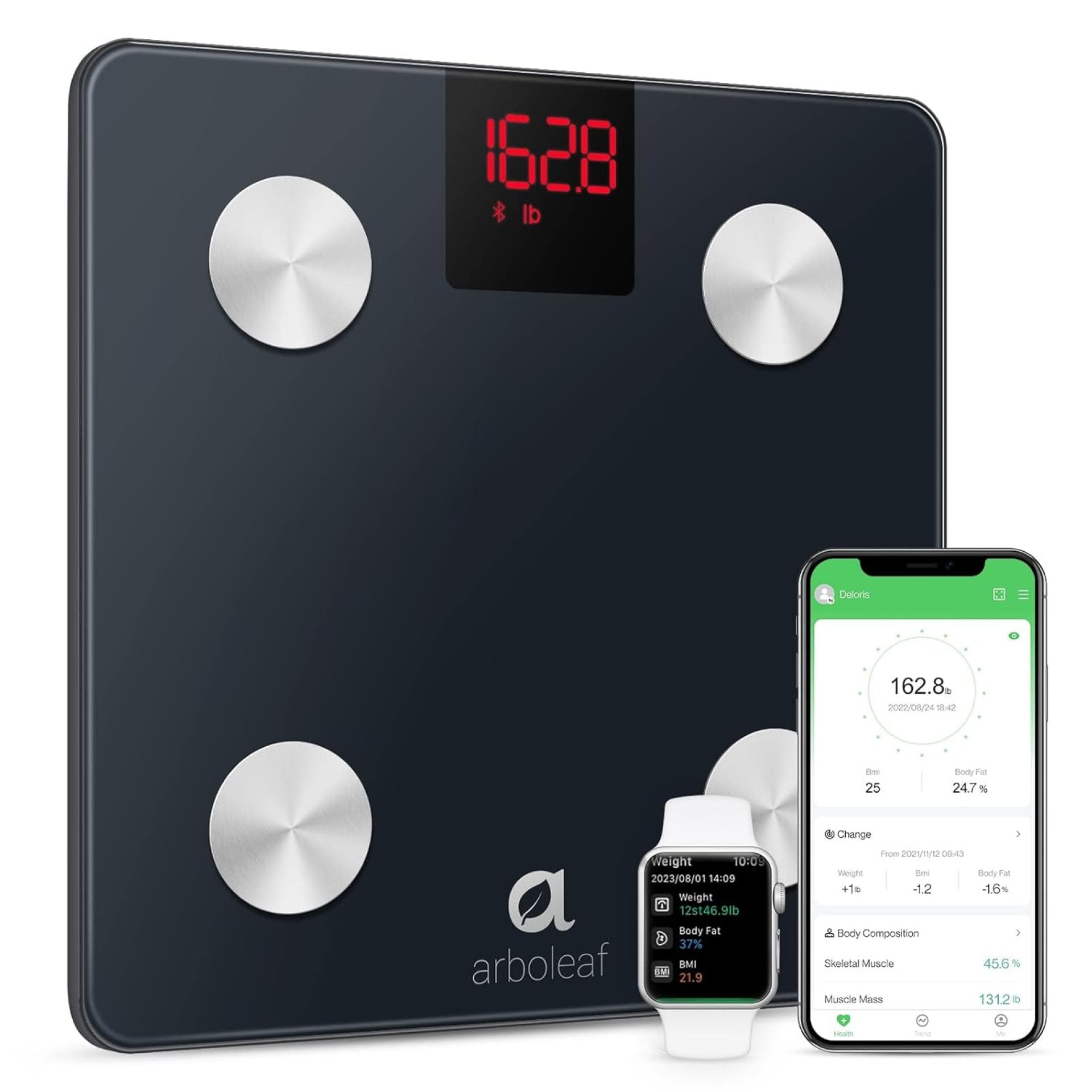 arboleaf Scales for Body Weight, FSA HSA Store Eligible Weight Scale with Body Fat, Digital Bathroom Scale, Smart Bluetooth Body Fat Scale Sync 14 Body Composition Analyzer with Other Fitness Apps arboleaf Scales for Body Weight, FSA HSA Store Eligible Weight Scale with Body Fat, Digital Bathroom Scale, Smart Bluetooth Body Fat Scale Sync 14 Body Composition Analyzer with Other Fitness Apps