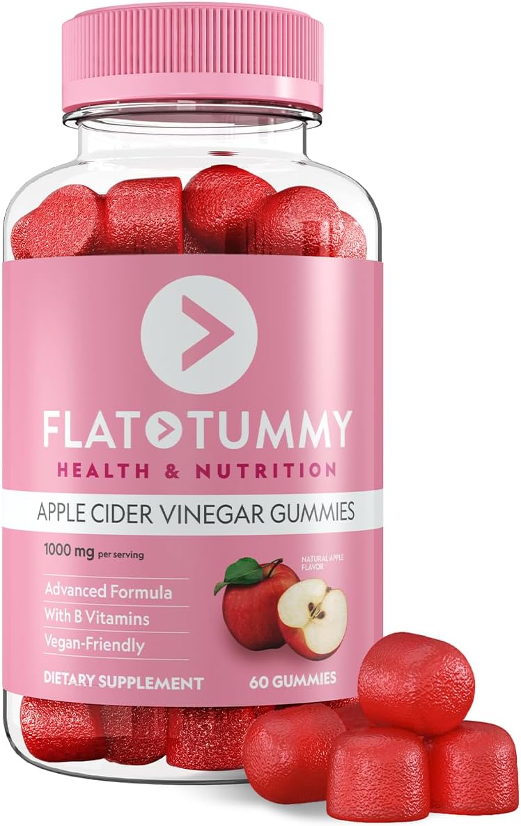 Flat Tummy Apple Cider Vinegar Gummies, 60 Count – ACV Gummies, Detox, Support Gut Health – Vegan-Friendly, Non-GMO – Beet and Pomegranate Superfood Powders, Vitamins B6, B9 & B12 Flat Tummy Apple Cider Vinegar Gummies, 60 Count – ACV Gummies, Detox, Support Gut Health – Vegan-Friendly, Non-GMO – Beet and Pomegranate Superfood Powders, Vitamins B6, B9 & B12