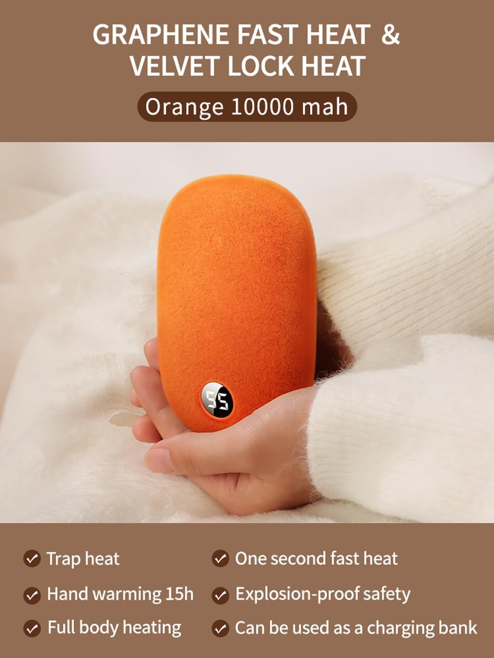 Hand Warmers Rechargeable, 720° All-Round Heating Electric Hand Warmer, 10000mAh Portable Hands Heater Up to 14Hours, USB-C Pocket Heater Gifts for Christmas,Hiking,Camping,Hunting Gear Hand Warmers Rechargeable, 720° All-Round Heating Electric Hand Warmer, 10000mAh Portable Hands Heater Up to 14Hours, USB-C Pocket Heater Gifts for Christmas,Hiking,Camping,Hunting Gear