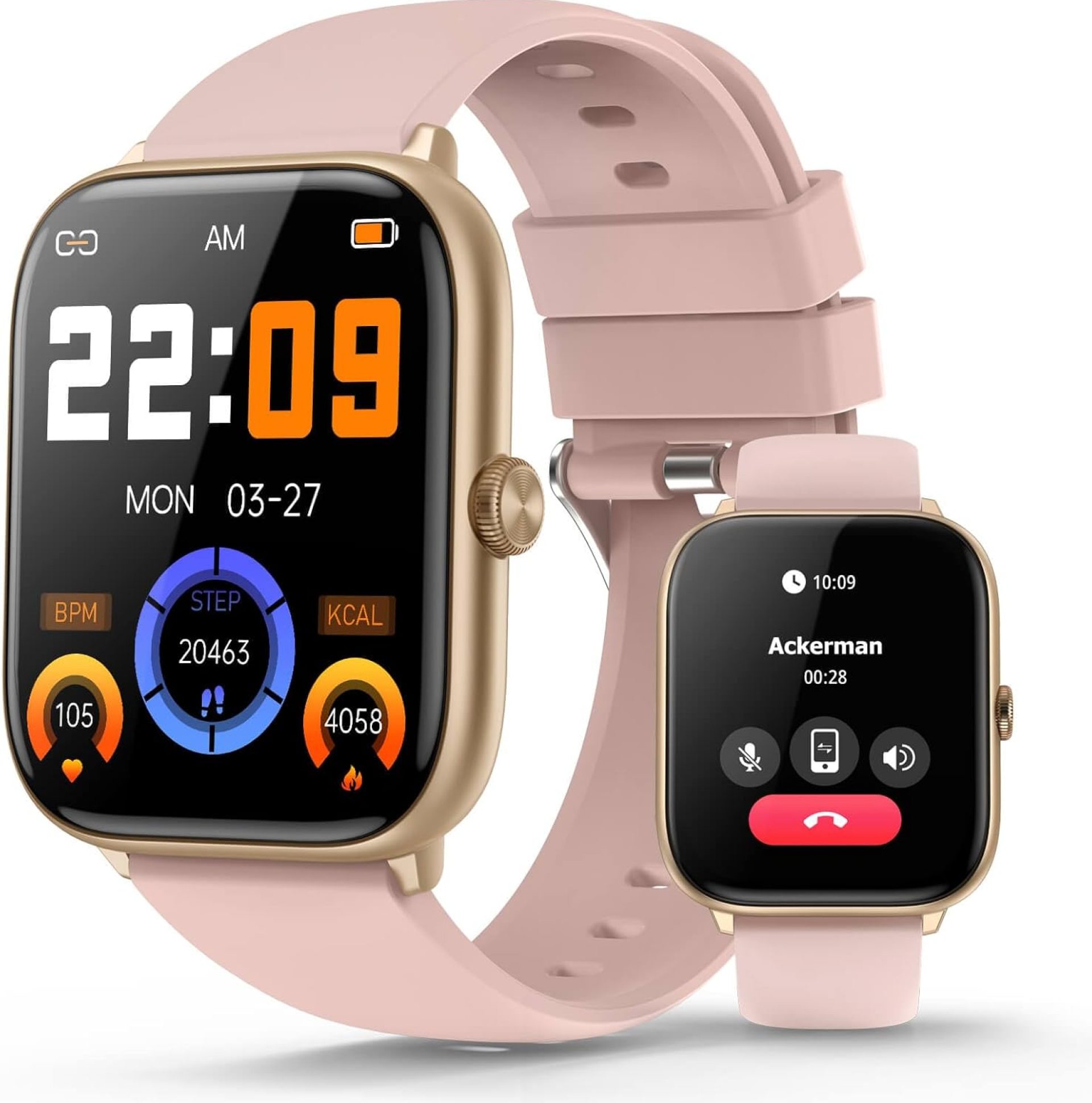Smart Watches for Women with Bluetooth Call, 2.06″ AMOLED Touchscreen, 118 Sports Modes, Fitness Tracker with BP/HR Sleep Blood Oxygen Monitor, IP68 Waterproof, Compatible with iPhone and Android Smart Watches for Women with Bluetooth Call, 2.06″ AMOLED Touchscreen, 118 Sports Modes, Fitness Tracker with BP/HR Sleep Blood Oxygen Monitor, IP68 Waterproof, Compatible with iPhone and Android