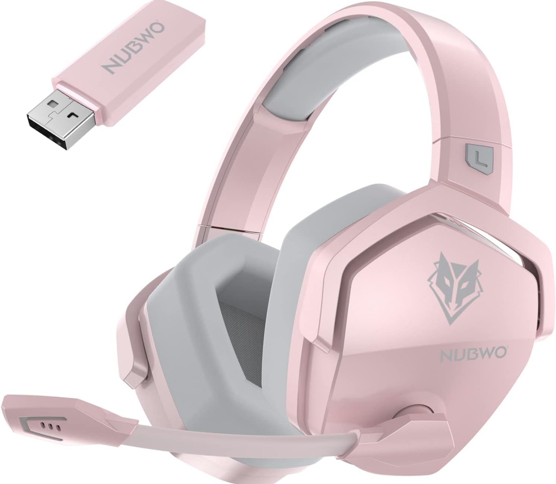 NUBWO G06 Dual Wireless Gaming Headset with Mic for PS5, PS4, PC, Mobile, Switch: 2.4GHz Wireless + Bluetooth – 100 Hr Battery – 50mm Drivers – Pink NUBWO G06 Dual Wireless Gaming Headset with Mic for PS5, PS4, PC, Mobile, Switch: 2.4GHz Wireless + Bluetooth – 100 Hr Battery – 50mm Drivers – Pink