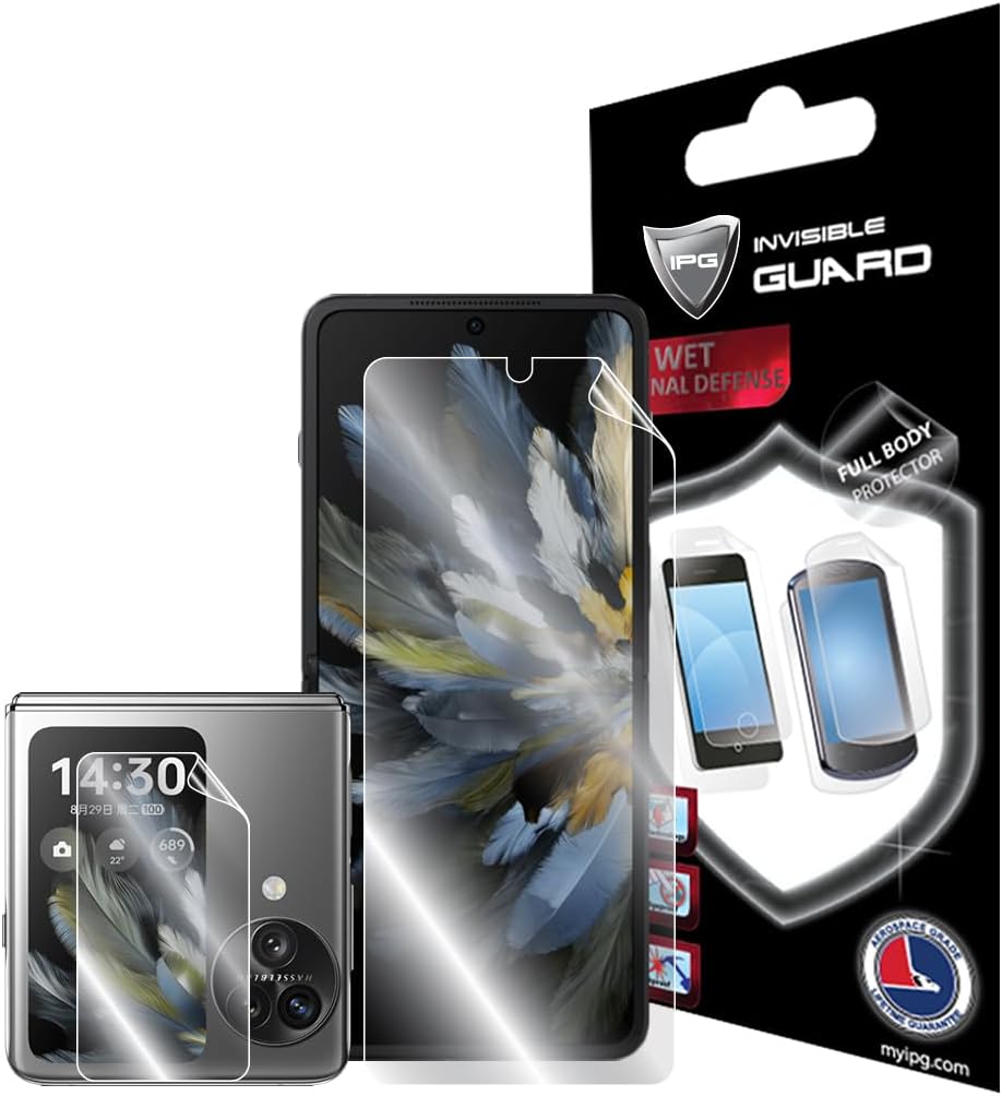 IPG for Oppo Find N3 Flip Smartphone (Internal – External Screen) Protector Hydrogel Invisible Touch Screen Sensitive Ultra HD Clear Film Anti Scratch Skin Guard – Smooth / Self-Healing / Bubble -Free for N3 Flip IPG for Oppo Find N3 Flip Smartphone (Internal – External Screen) Protector Hydrogel Invisible Touch Screen Sensitive Ultra HD Clear Film Anti Scratch Skin Guard – Smooth / Self-Healing / Bubble -Free for N3 Flip