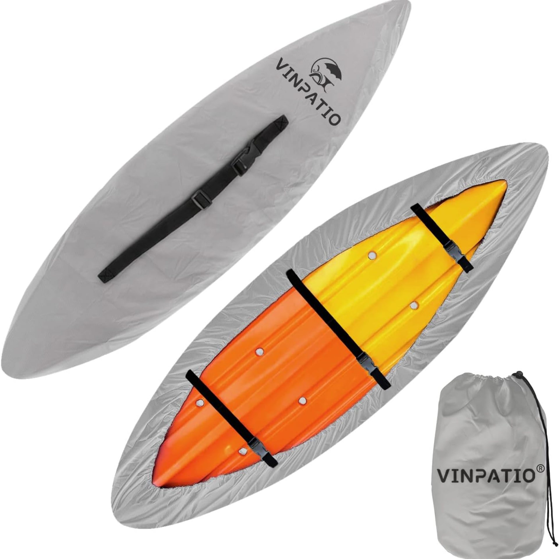 300D Kayak Cover 11-13 ft Canoe Cover Paddle Board Cover Kayak Covers for Outdoor Storage, Waterproof UV Protection Dust Boat Cover for Kayak Fishing Boat Canoe, Light Grey 300D Kayak Cover 11-13 ft Canoe Cover Paddle Board Cover Kayak Covers for Outdoor Storage, Waterproof UV Protection Dust Boat Cover for Kayak Fishing Boat Canoe, Light Grey