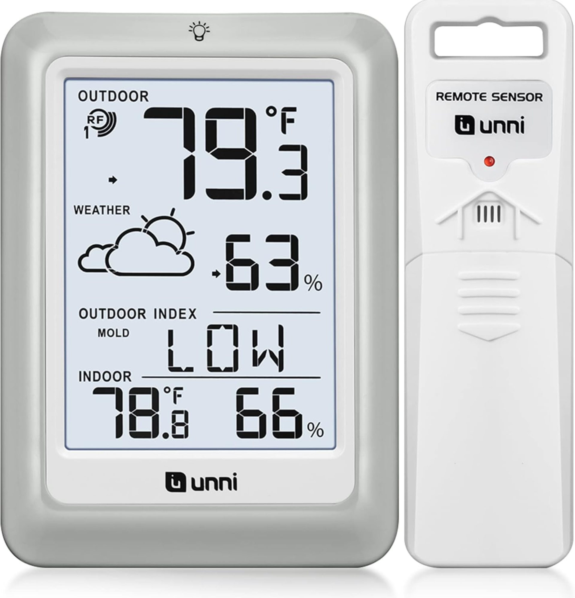 Indoor Outdoor Thermometer Hygrometer Wireless Weather Station, Temperature Humidity Monitor Battery Powered Inside Outside Thermometers with 330ft Range Remote Sensor and Backlight Display Indoor Outdoor Thermometer Hygrometer Wireless Weather Station, Temperature Humidity Monitor Battery Powered Inside Outside Thermometers with 330ft Range Remote Sensor and Backlight Display