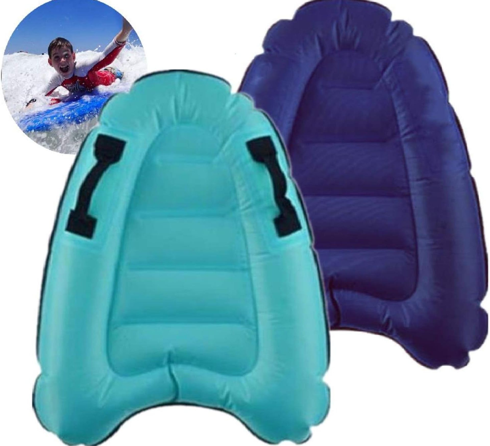 Inflatable Surf Body Board with Handles, Lightweight Swimming Floating Surfboard Aid Mat Learn to Swim, Beach Safety Theme Surfing Swimming Summer Water Fun Toy for Both Kids and Adult Inflatable Surf Body Board with Handles, Lightweight Swimming Floating Surfboard Aid Mat Learn to Swim, Beach Safety Theme Surfing Swimming Summer Water Fun Toy for Both Kids and Adult