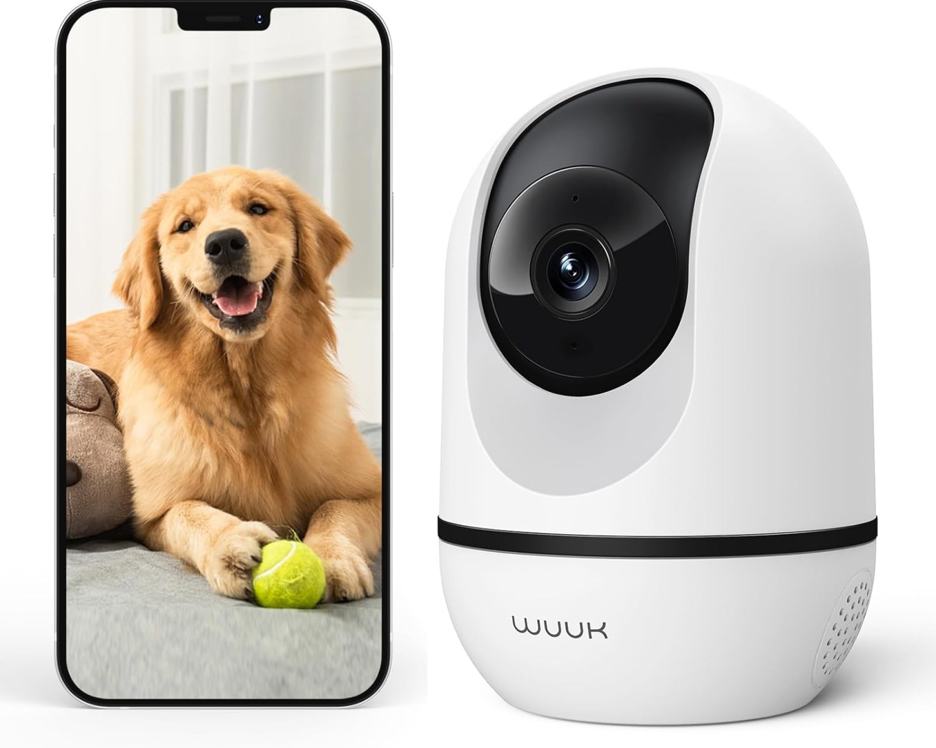 WUUK 4MP Indoor Security Camera, Pan Tilt Cam for Baby Monitor, Wi-Fi Home Security Pet Camera for Dog or Cat, Motion Detection & Tracking, Night Vision, 2-Way Audio, Compatible with Alexa & Google WUUK 4MP Indoor Security Camera, Pan Tilt Cam for Baby Monitor, Wi-Fi Home Security Pet Camera for Dog or Cat, Motion Detection & Tracking, Night Vision, 2-Way Audio, Compatible with Alexa & Google