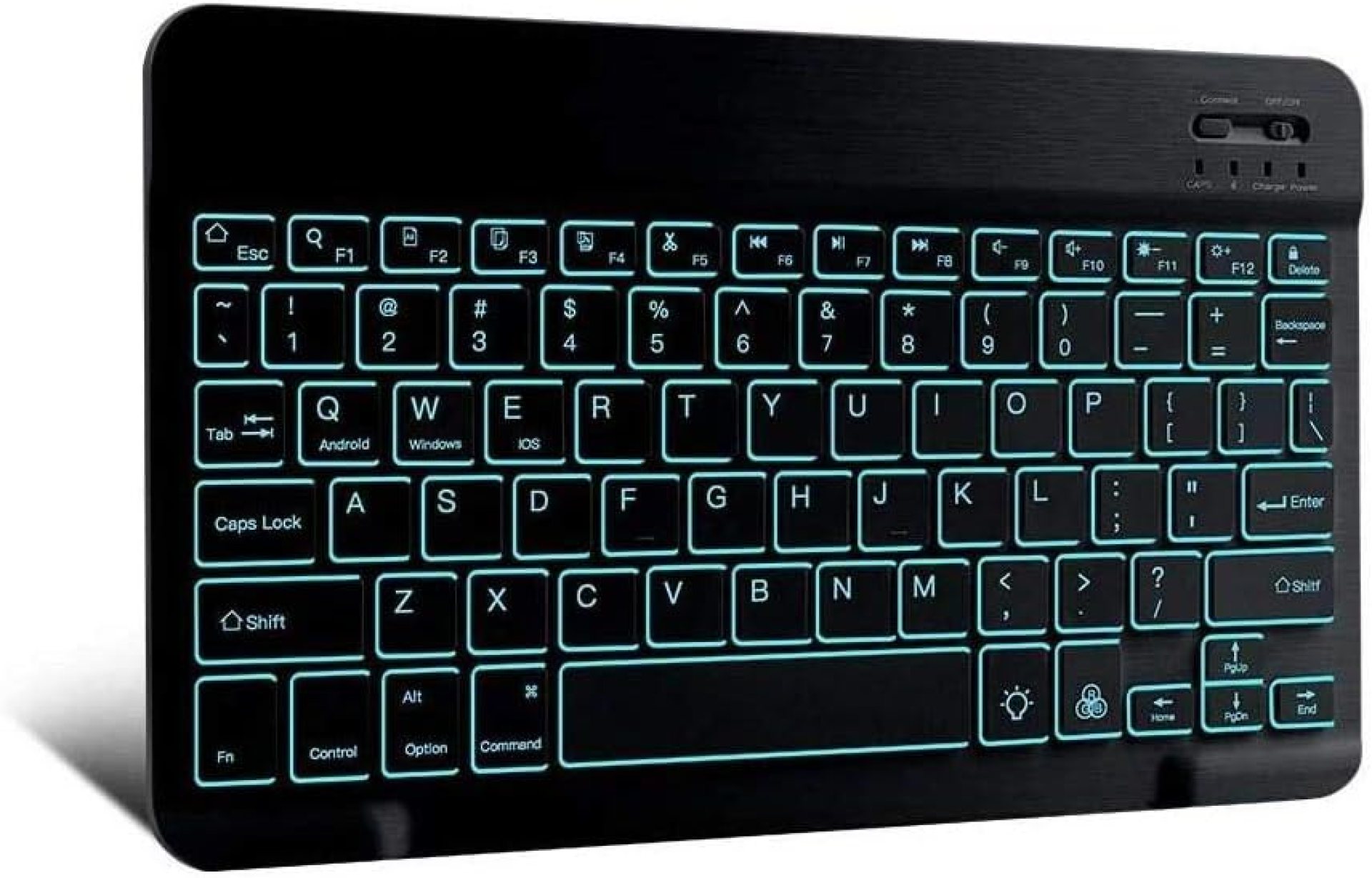 BoxWave Keyboard Compatible with Amazon Fire 7 (7th Gen 2017) – SlimKeys Bluetooth Keyboard – with Backlight, Portable Slim LED 7 Colors – Jet Black BoxWave Keyboard Compatible with Amazon Fire 7 (7th Gen 2017) – SlimKeys Bluetooth Keyboard – with Backlight, Portable Slim LED 7 Colors – Jet Black