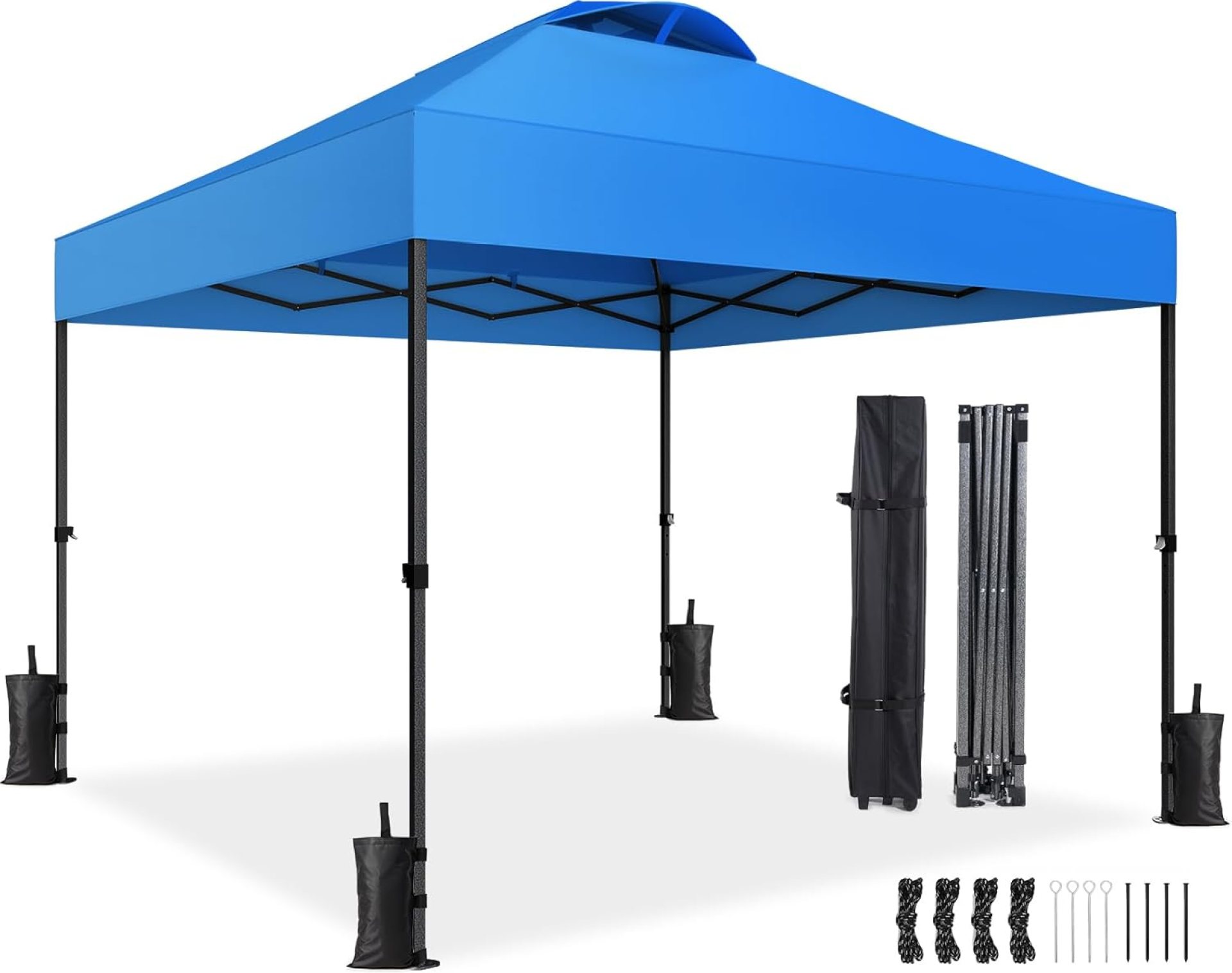 Amada 10x10ft 1-Person Setup Pop Up Canopy Tent – Easy Outdoor Sun Shade for Events, Parties, Camping, Gazebo with Wheel Cover Bag, Beach Tent with 3-Speed Adjustable Height,Blue Amada 10x10ft 1-Person Setup Pop Up Canopy Tent – Easy Outdoor Sun Shade for Events, Parties, Camping, Gazebo with Wheel Cover Bag, Beach Tent with 3-Speed Adjustable Height,Blue