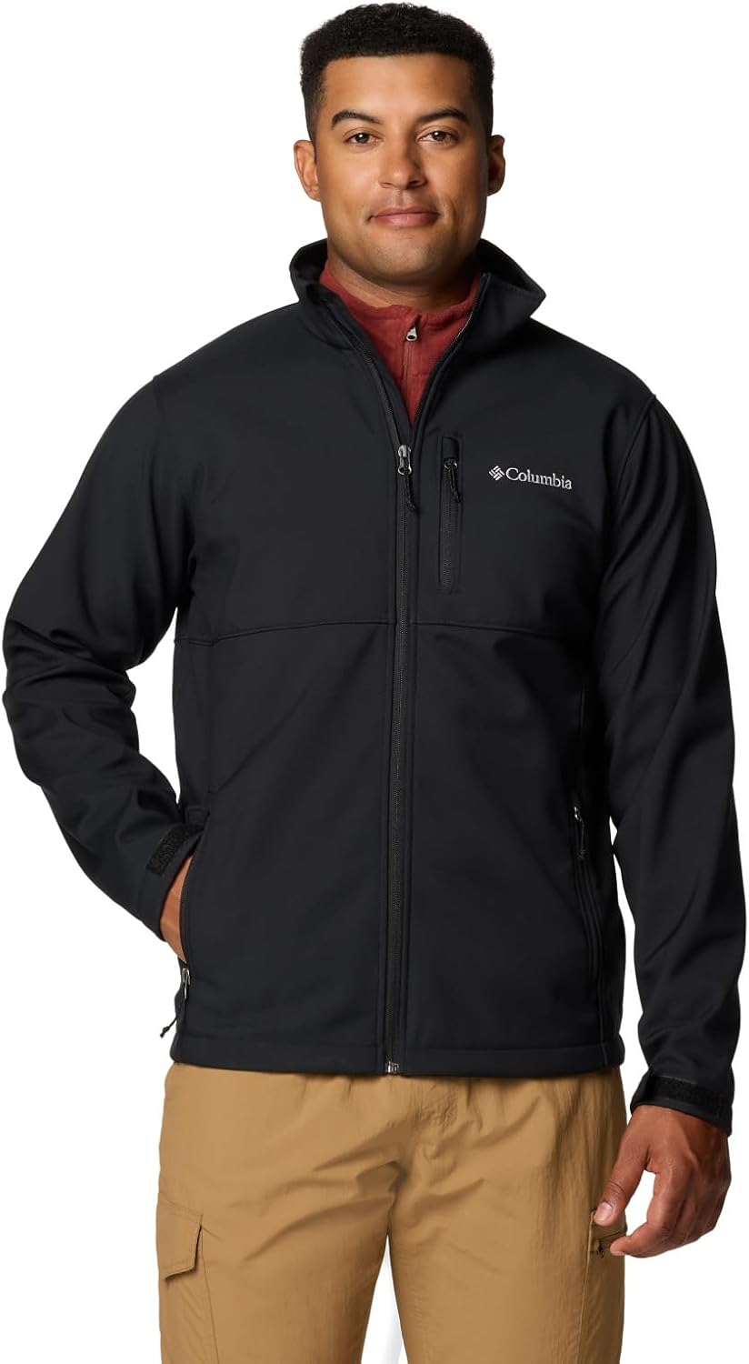 Columbia Mens Ascender Softshell Full Zip Rain Jacket, Black, Large Columbia Mens Ascender Softshell Full Zip Rain Jacket, Black, Large