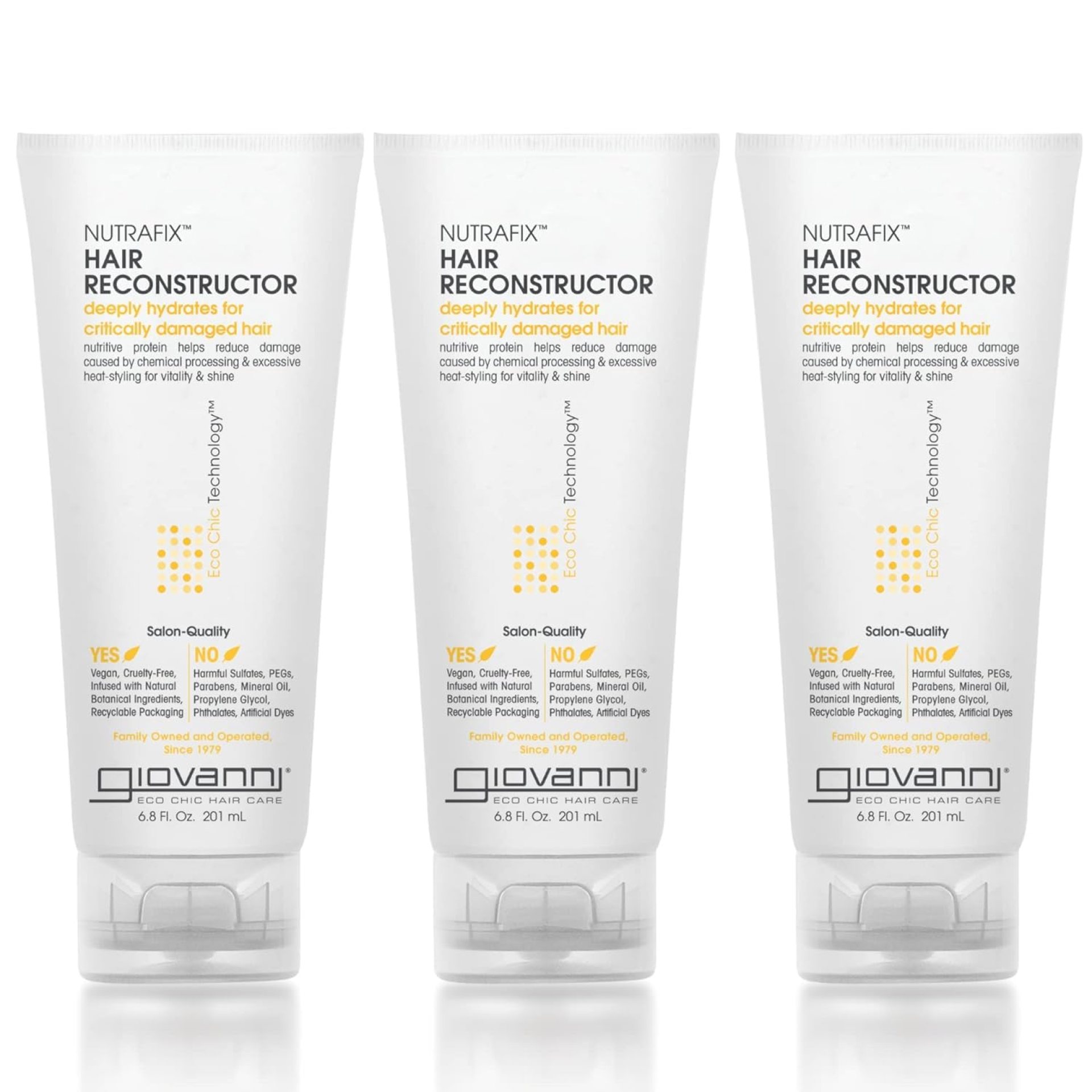 GIOVANNI Nutrafix Hair Reconstructor – Moisturizing Repair for Damaged Hair, Infused with Natural Botanical Ingredients, Encourages Thickness & Volume, Color Safe, Salon Quality – 6.8 oz (3 Pack) GIOVANNI Nutrafix Hair Reconstructor – Moisturizing Repair for Damaged Hair, Infused with Natural Botanical Ingredients, Encourages Thickness & Volume, Color Safe, Salon Quality – 6.8 oz (3 Pack)